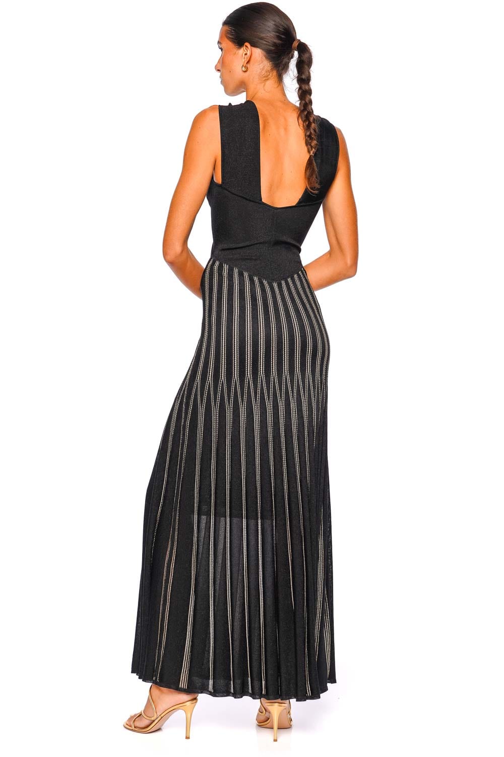 ZIMMERMANN Rebellion Striped Halter Knit Maxi Dress