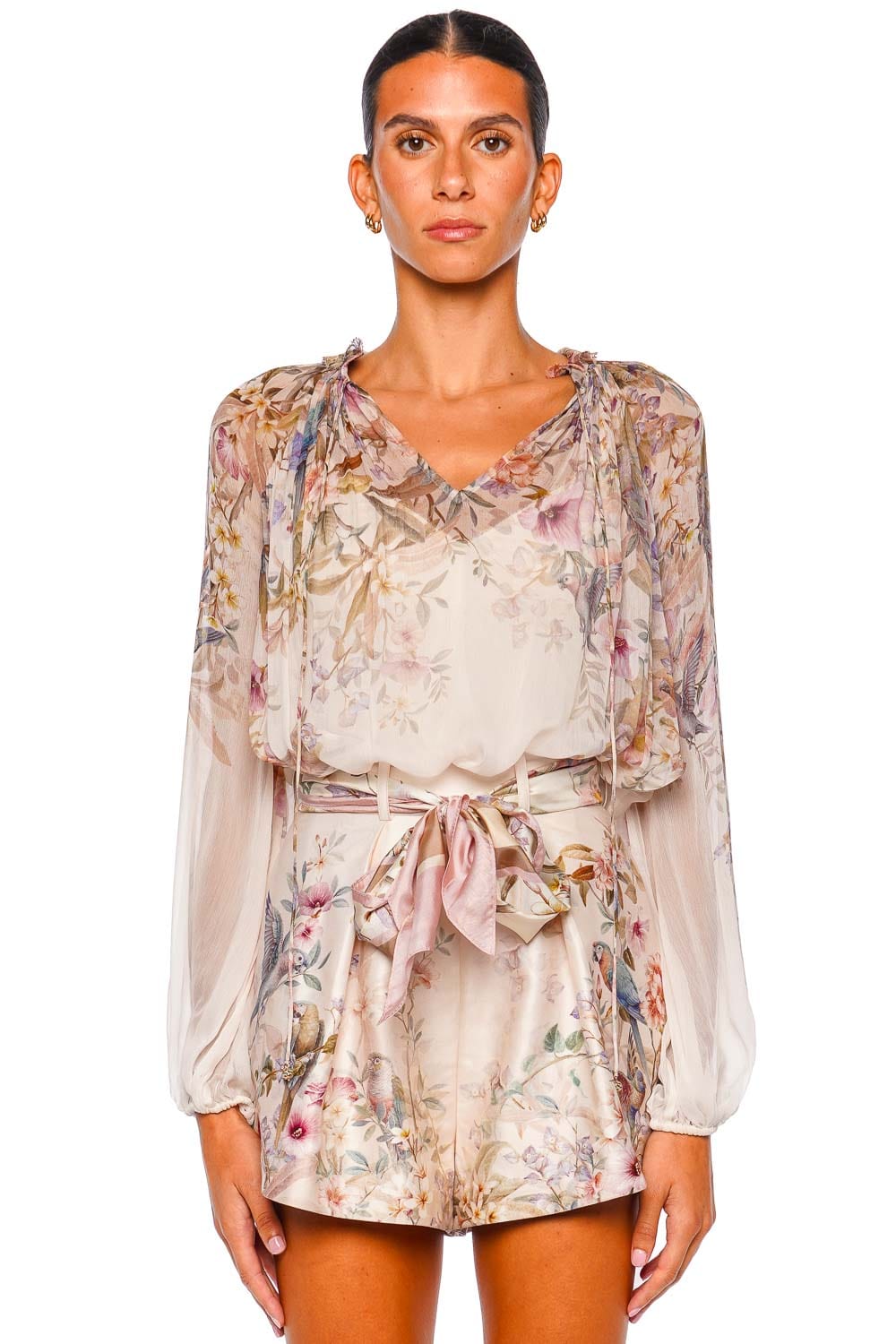 ZIMMERMANN Rebellion Cream Aviary Billow Sleeve Blouse