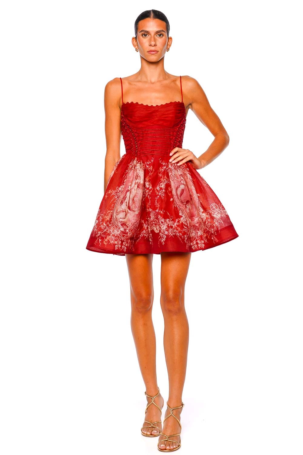 ZIMMERMANN Rebellion Beaded Mermaid Lace Up Mini Dress