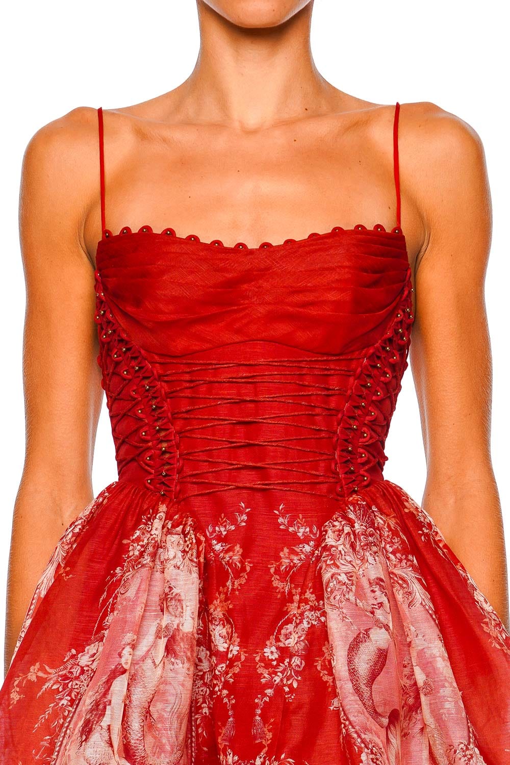 ZIMMERMANN Rebellion Beaded Mermaid Lace Up Mini Dress