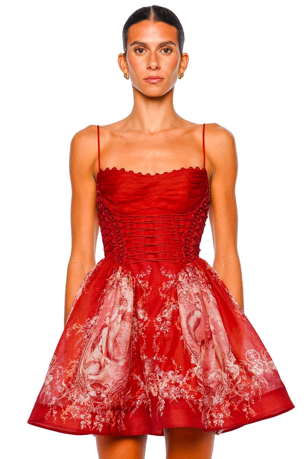 ZIMMERMANN Rebellion Beaded Mermaid Lace Up Mini Dress