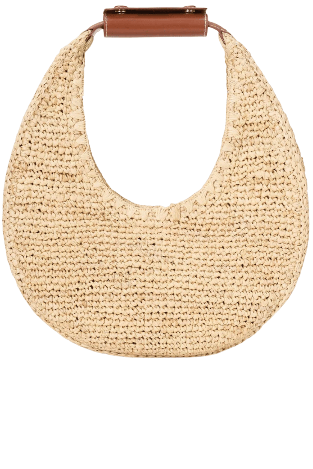 Staud Large Raffia Moon Tan Handle Tote Bag