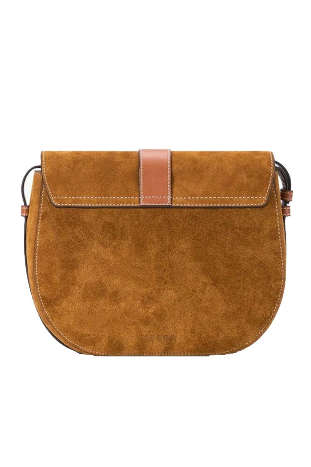 Staud Bella Saddle Tan Suede Crossbody Bag