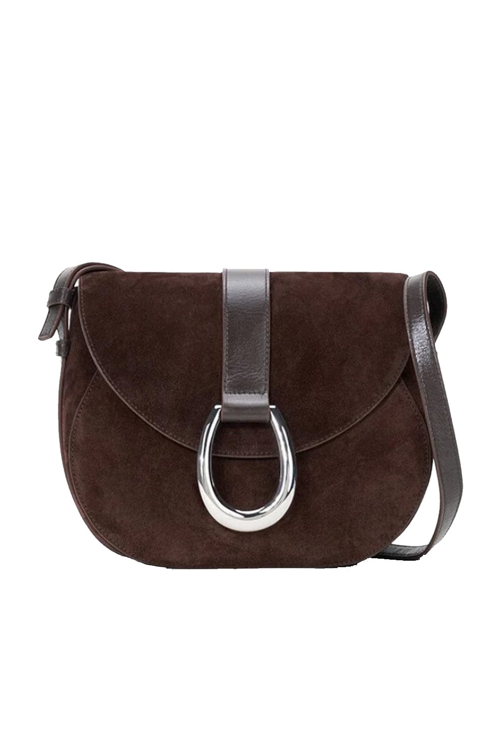 Staud Bella Truffle Suede Leather Saddle Bag