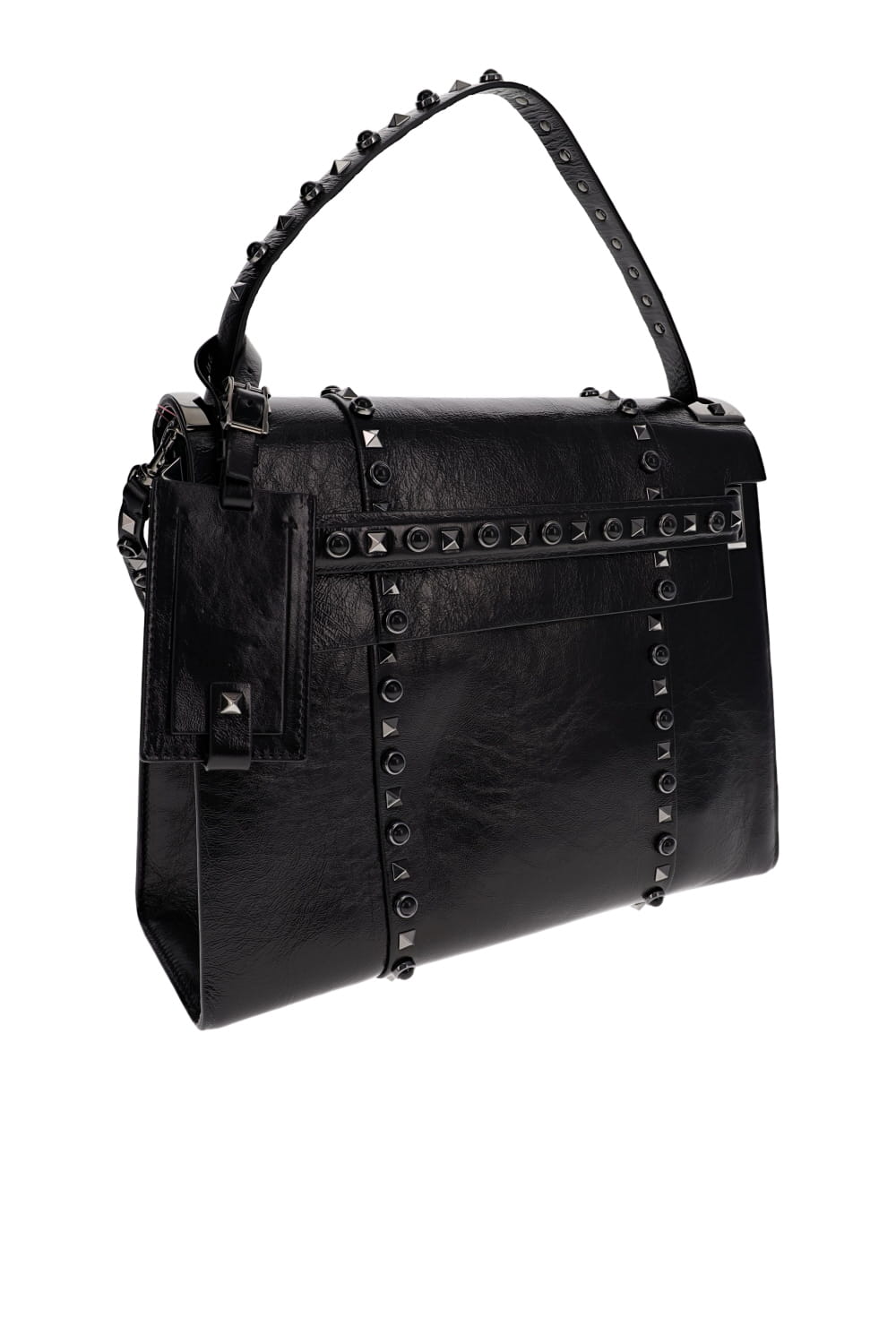 Lola's Closet Valentino Noir Rockstud Leather Handle Bag