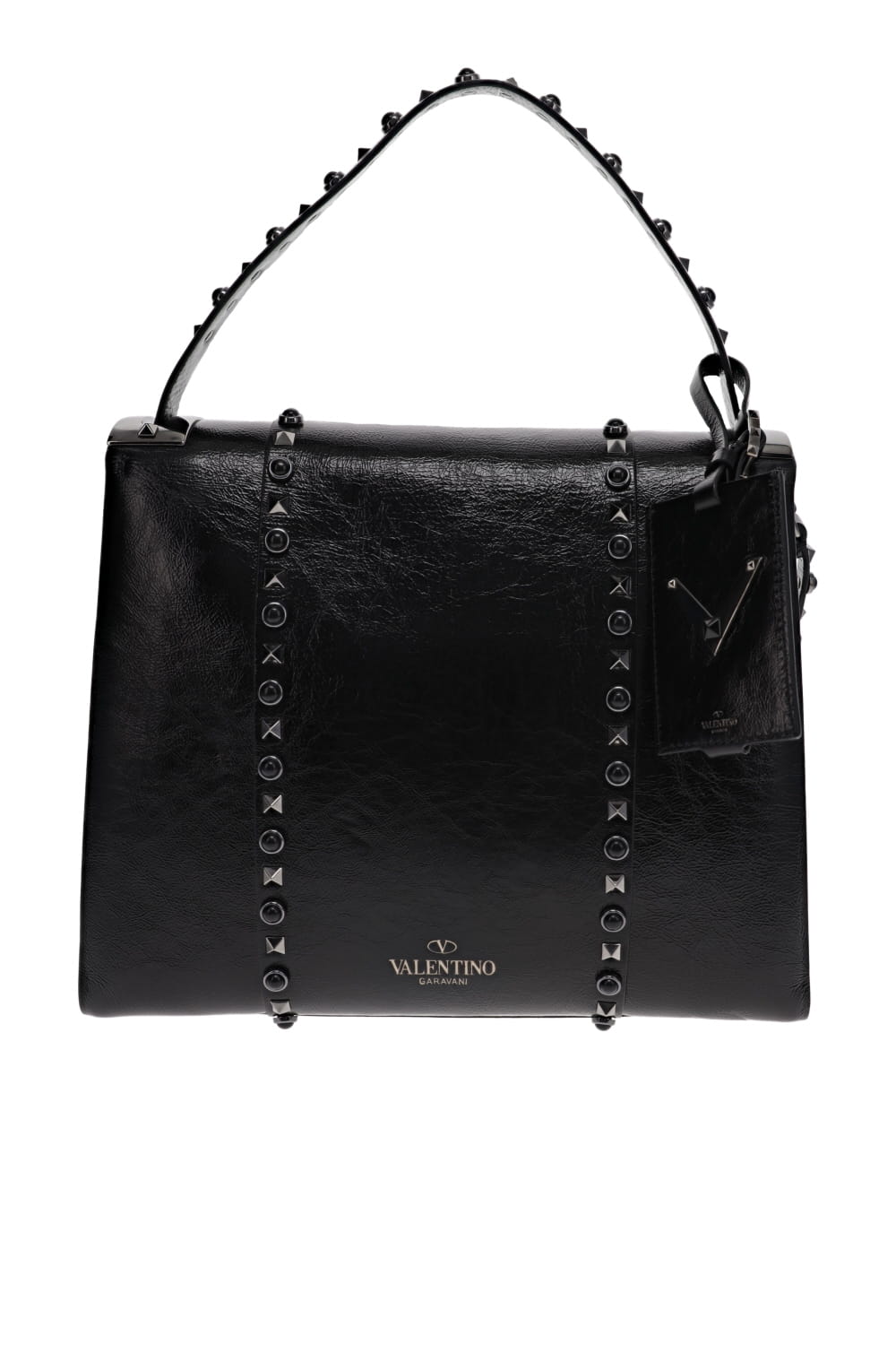 Lola's Closet Valentino Noir Rockstud Leather Handle Bag