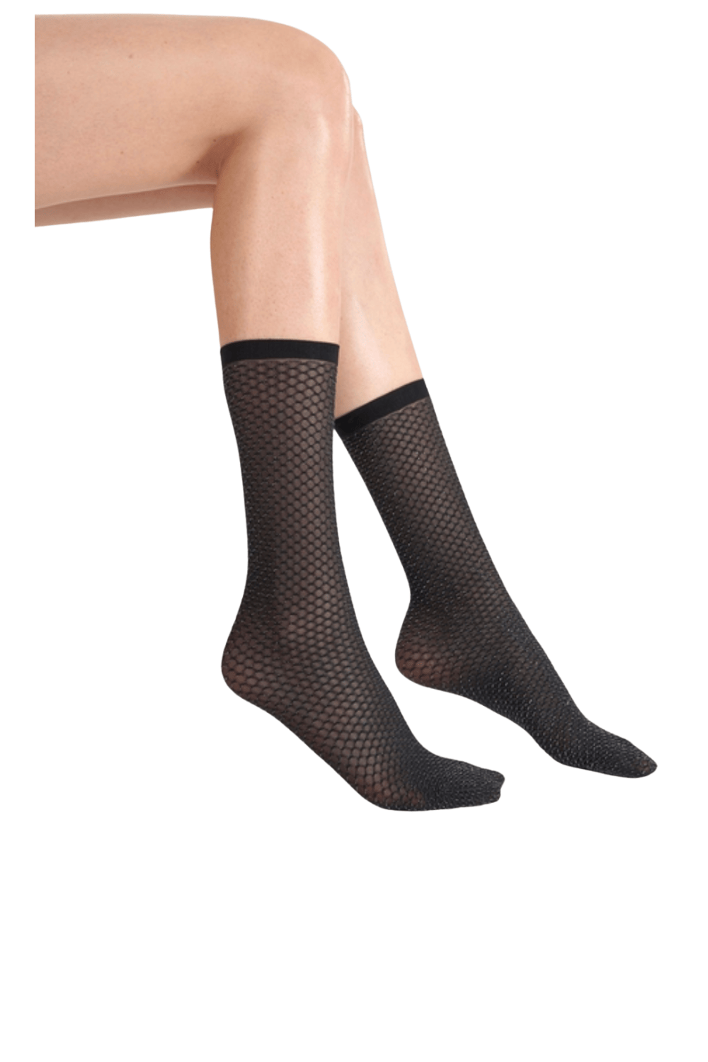 Wolford Shimmer Effect Black and Silver Lurex Socks