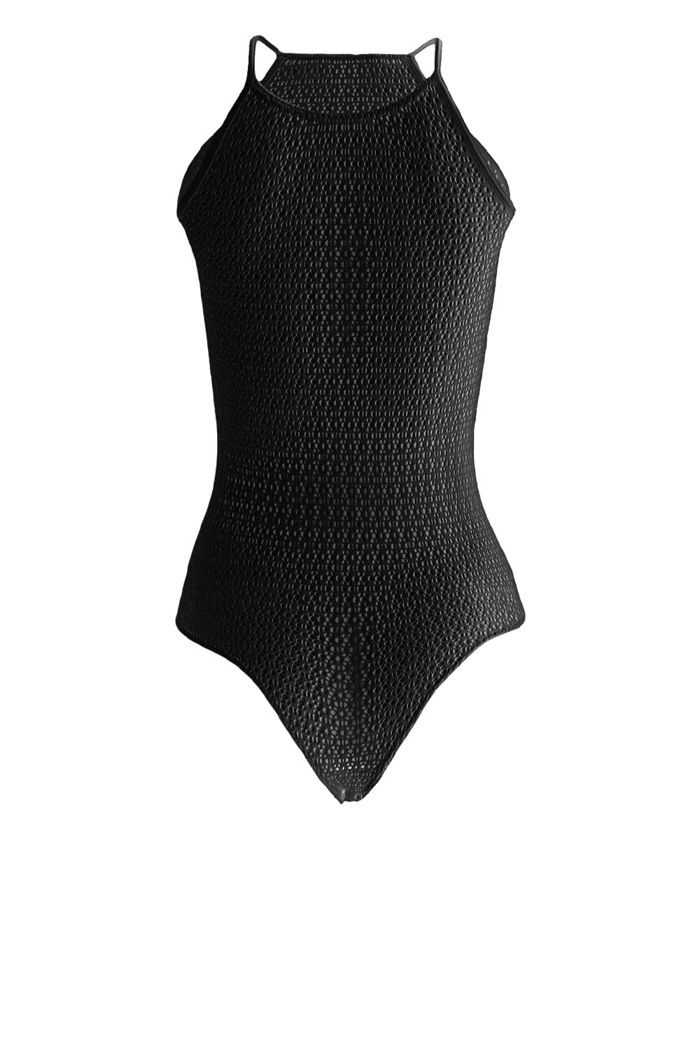 Wolford Daisy Black Net Knit Bodysuit