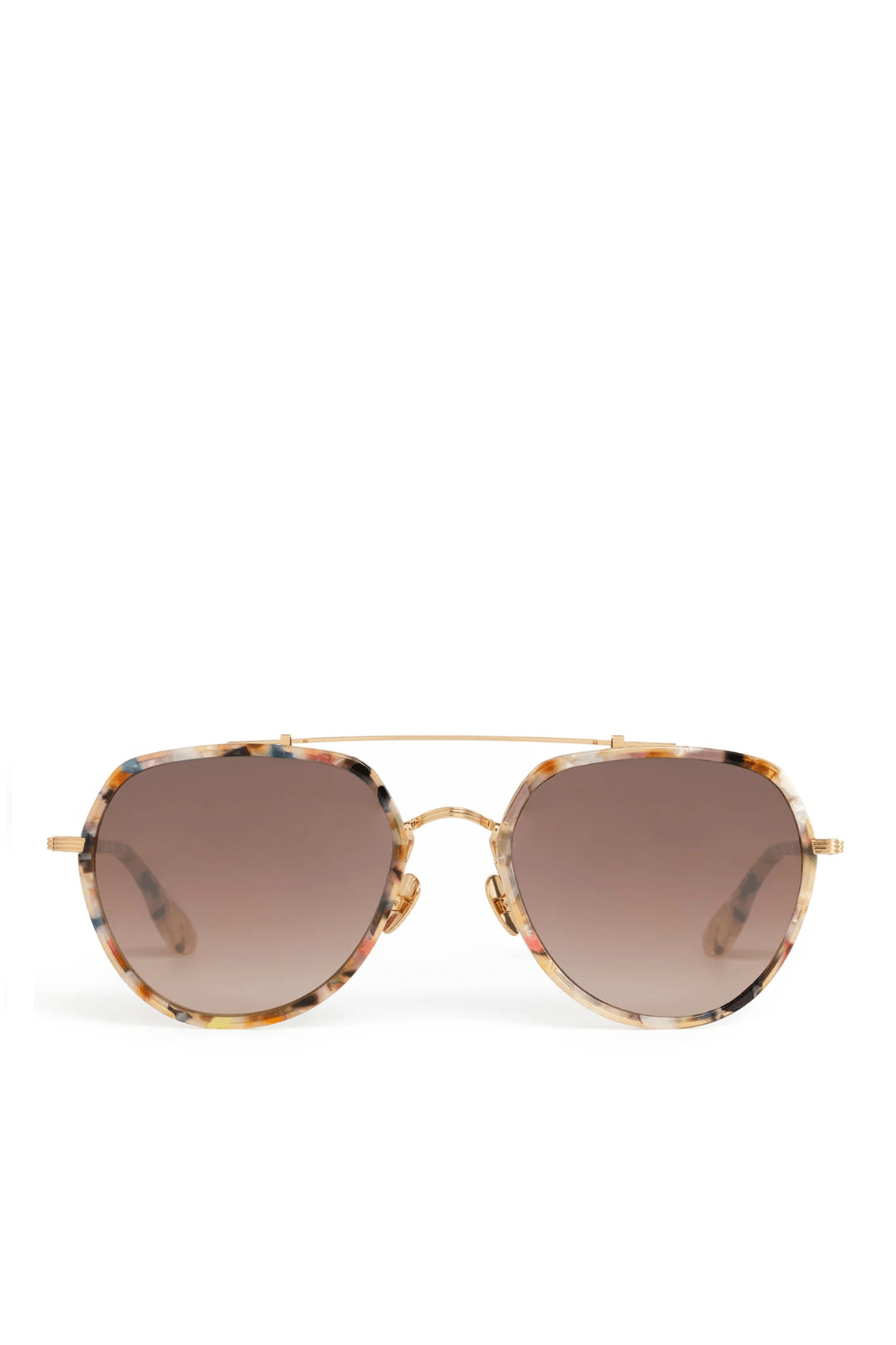 KREWE Baker Gelato Mirrored 18K Aviator Sunglasses