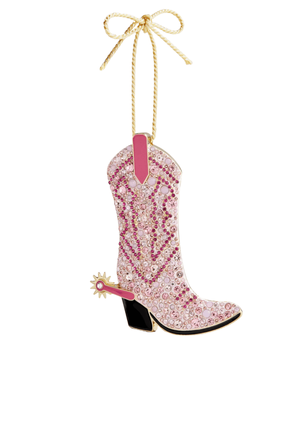 BaubleBar Spur of the Moment Pink Gold Cowgirl Boot Ornament