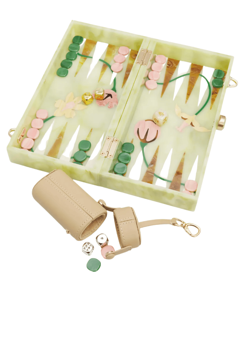 Cult Gaia The Backgammon Dominga Yellow Marbled Box Clutch