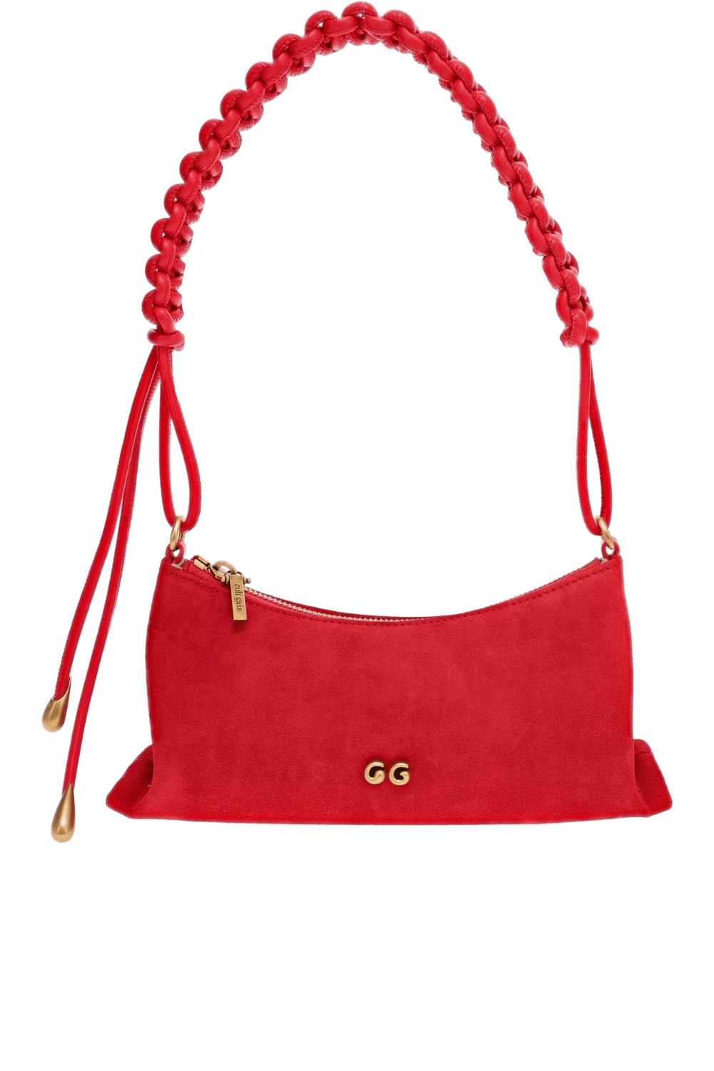 Osa Vermilion Suede Braided Shoulder Bag Osa Vermilion Suede Braided Shoulder Bag