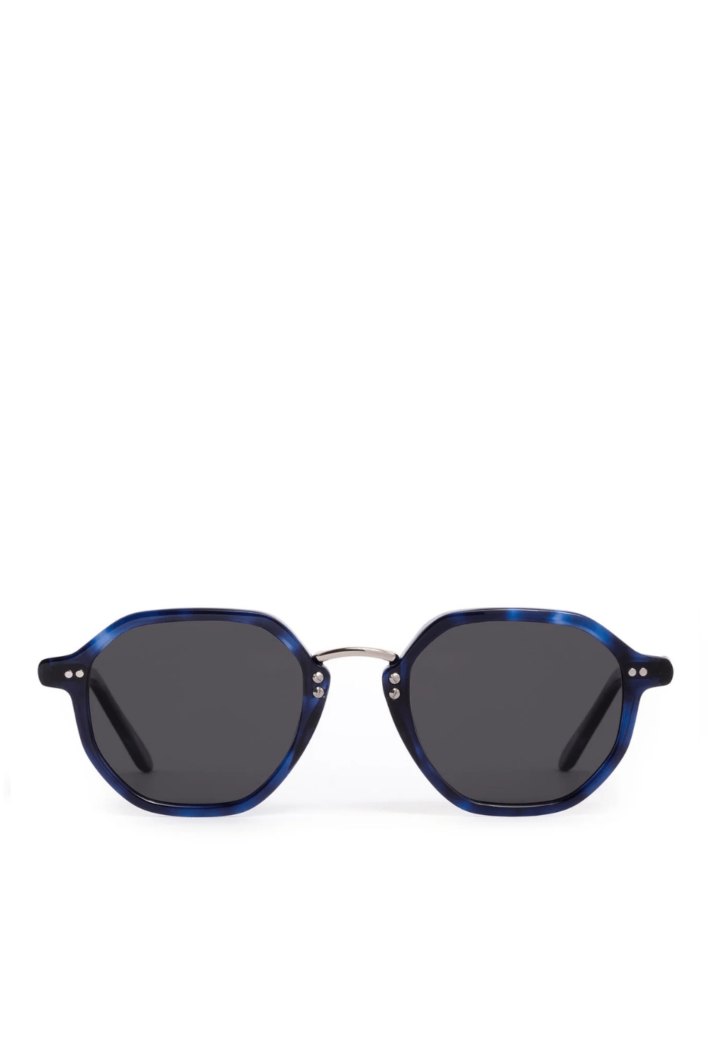 KREWE Dakota Indigo Tortoise Sunglasses with Silver Polarized Lenses