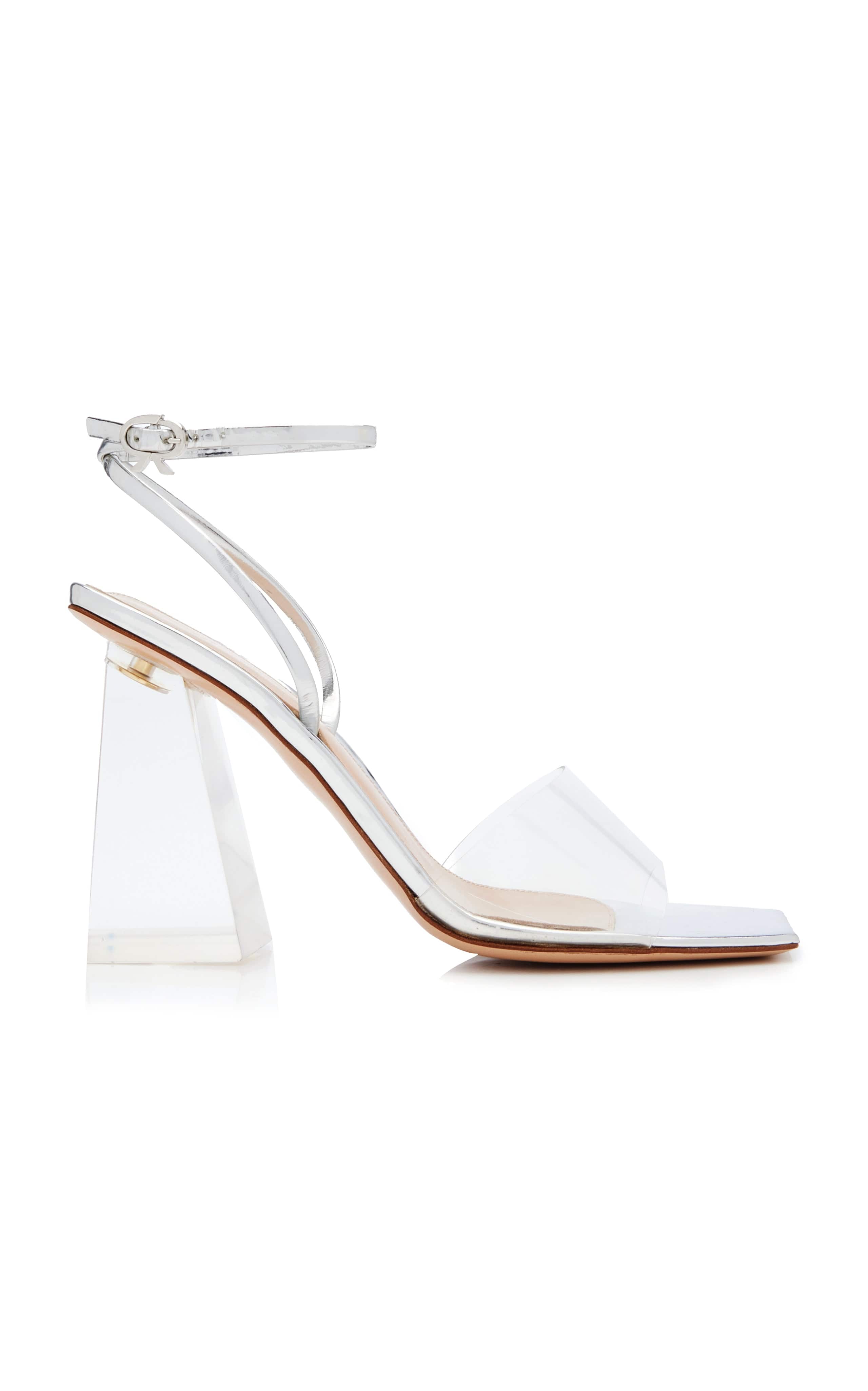 Gianvito Rossi Cosmic Silver PVC Heeled Sandals