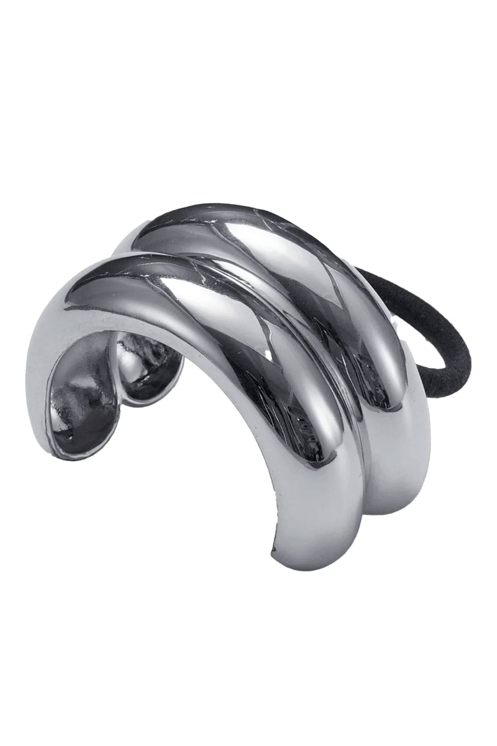 Lelet NY Glossy Double Arch Rhodium Pony Cuff