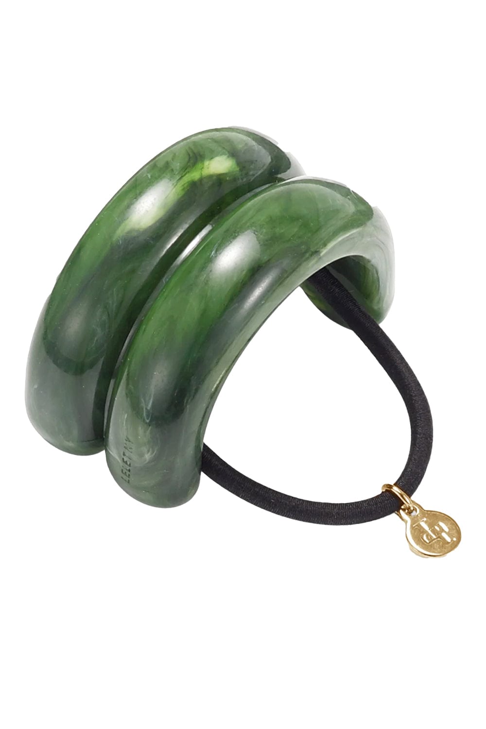 Lelet NY Malachite Green Marble Double Arch Pony Cuff