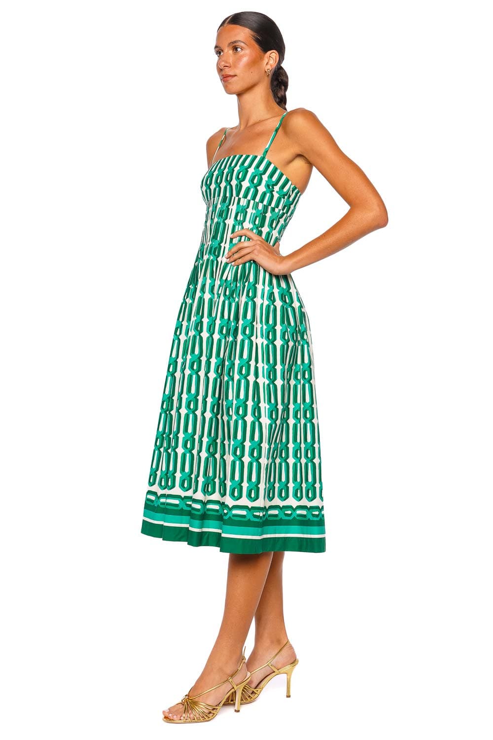 Cara Cara Sea Island Martin Geo Poplin Midi Dress