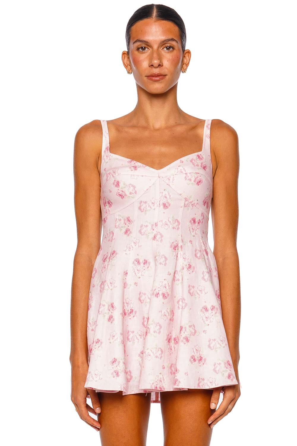 LoveShackFancy Nabi Dress Seaport Pink Floral Strap Mini Dress
