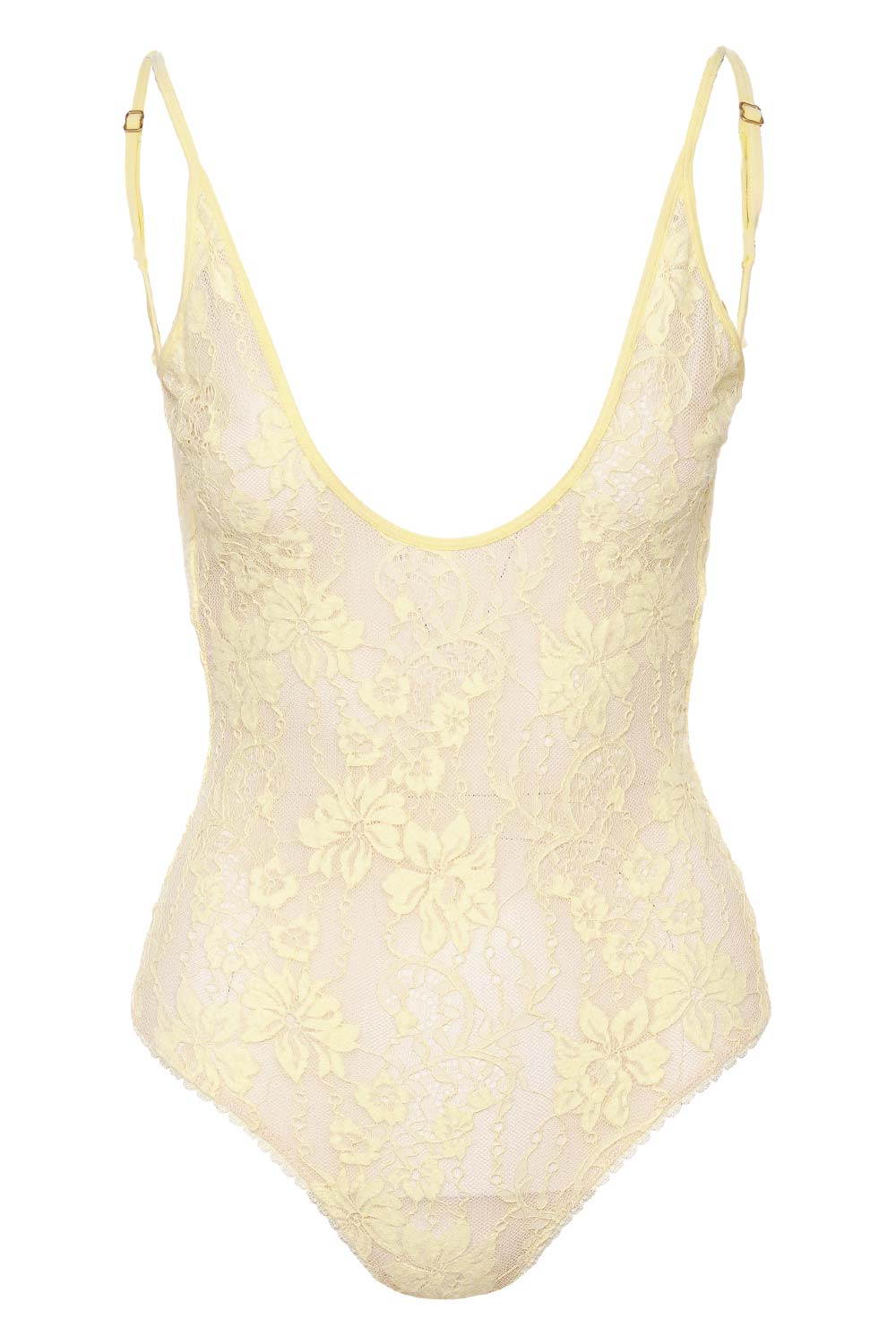 Lemon Lace Scoop Neck Bodysuit