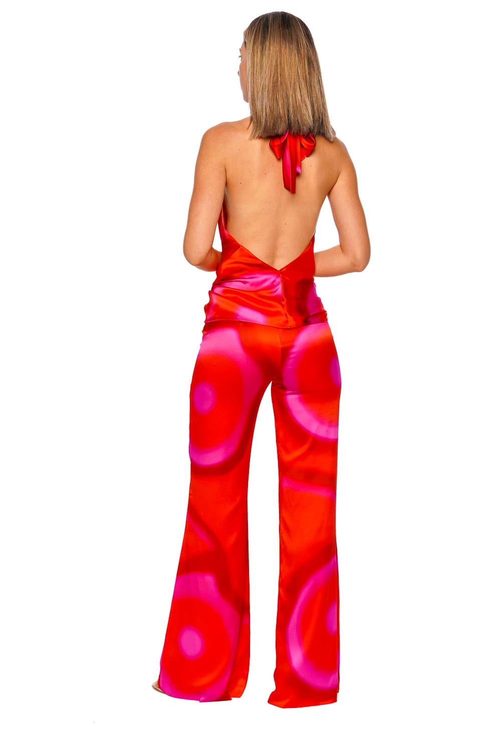 Silvia Tcherassi Andie Abstract Silk Wide Leg Pant