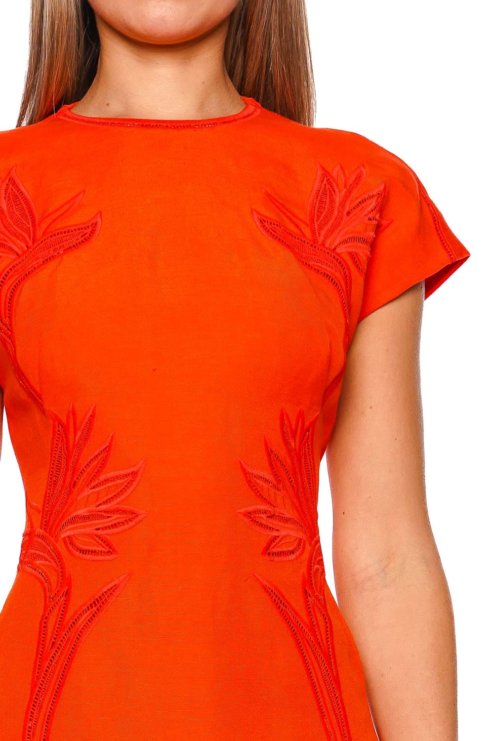 SIMKHAI Raquel Embroidered Short Sleeve Mini Dress