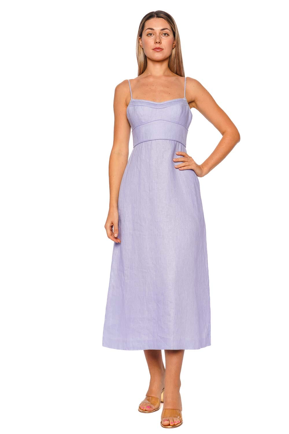 ZIMMERMANN Luna Sky Linen Midi Dress