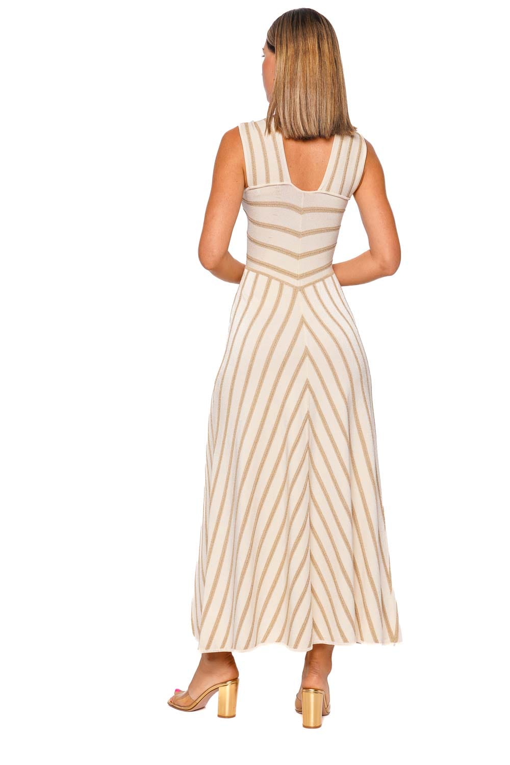 ZIMMERMANN Luna Metallic Halter Knit Midi Dress