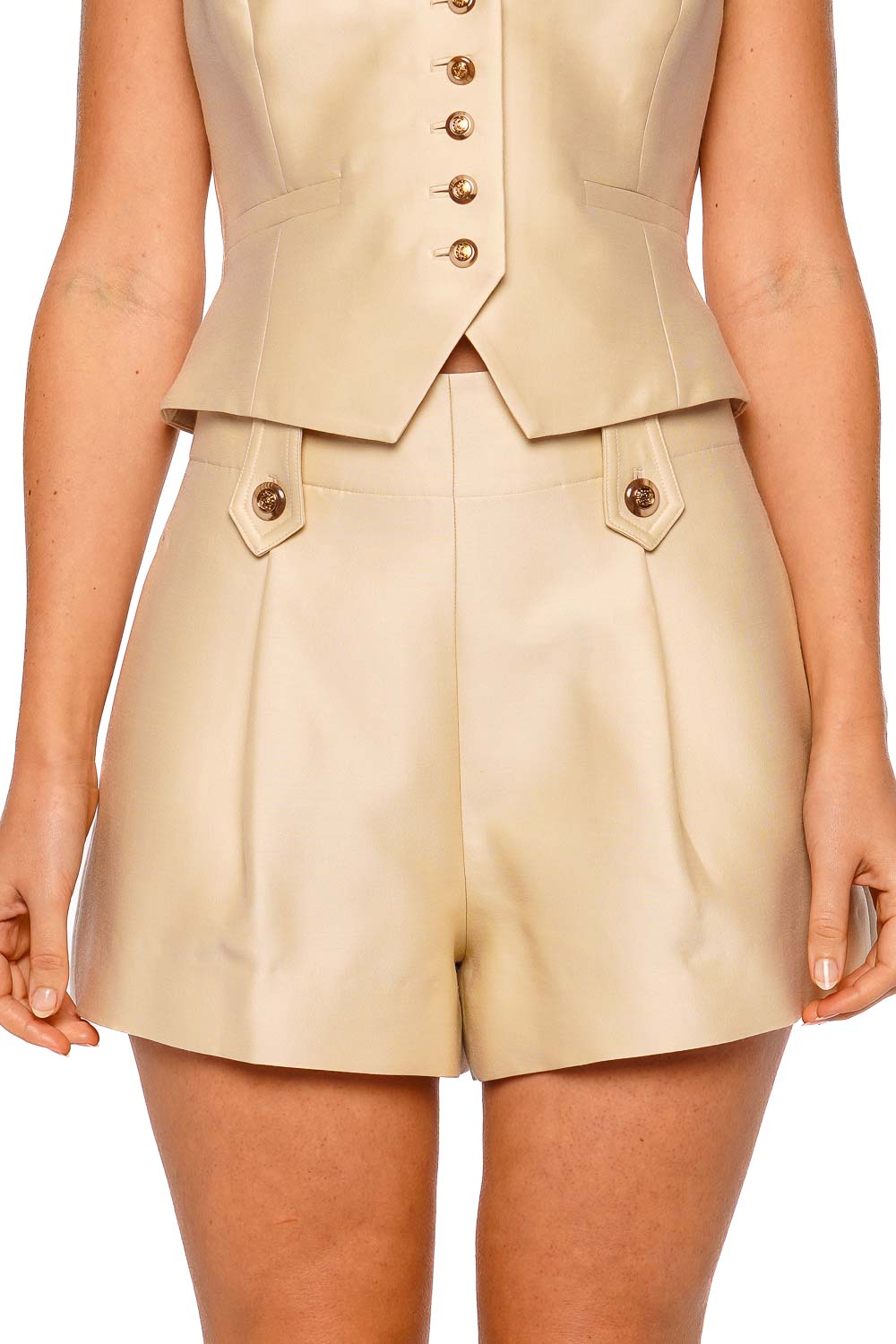 ZIMMERMANN Luna Cream Wool Silk Sleeveless Waistcoat