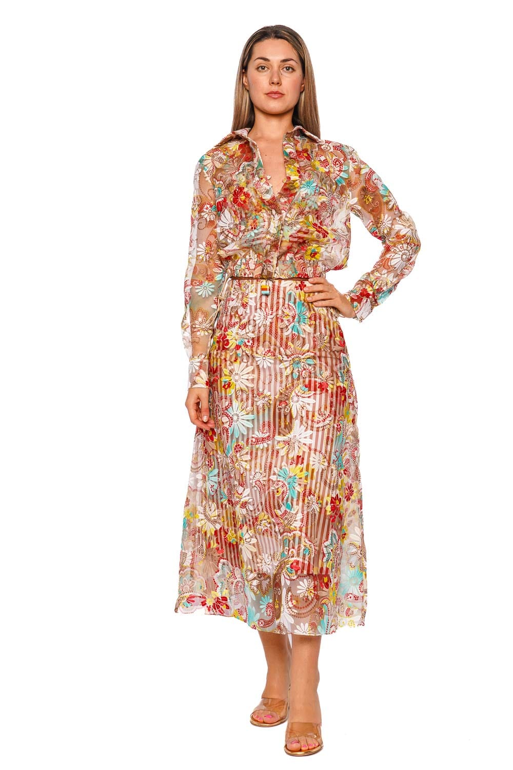 Silvia Tcherassi Katniss Flower Embroidered Cropped Jacket