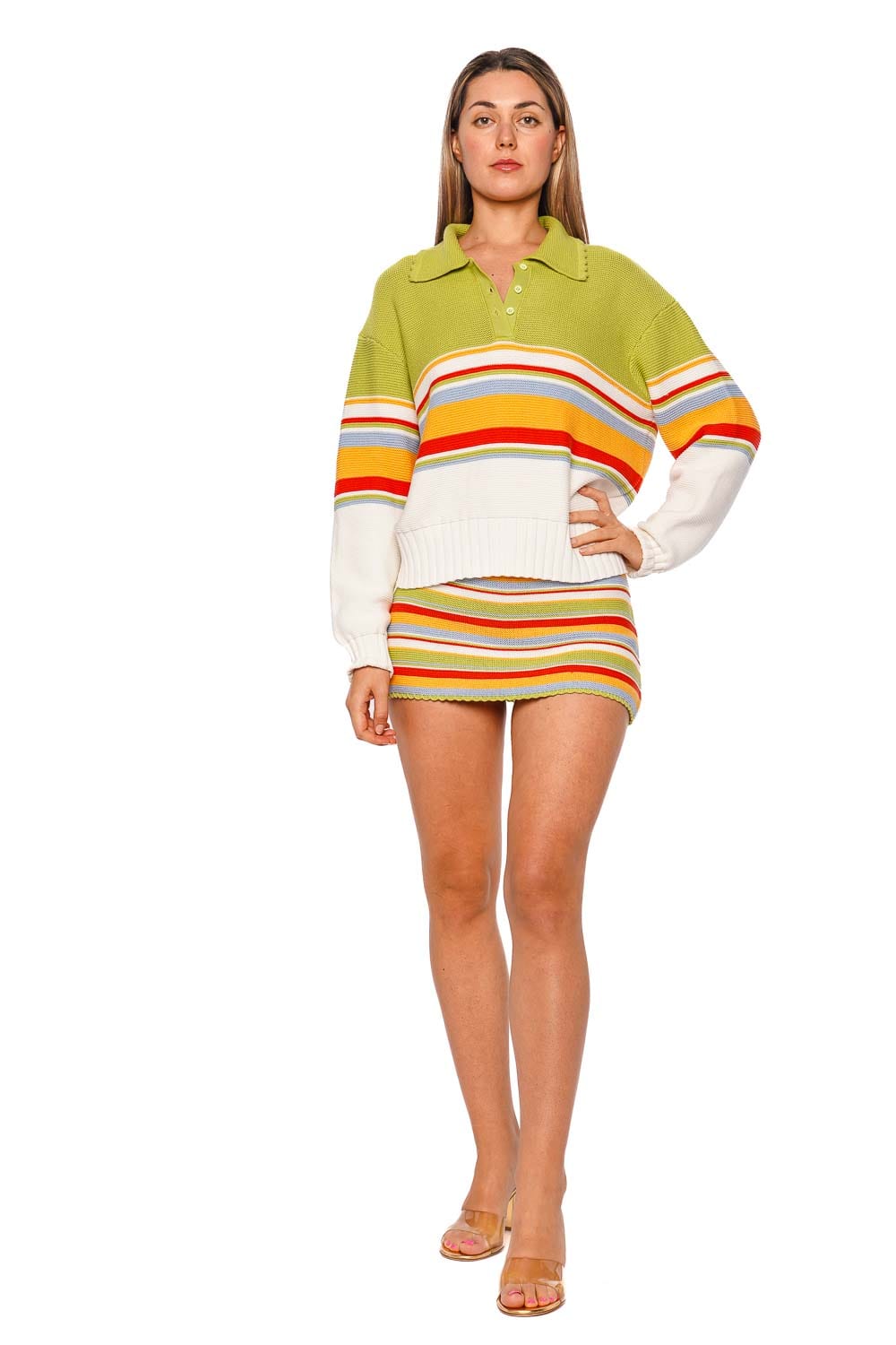 Cleo St. Barths Stripe Collared Pullover