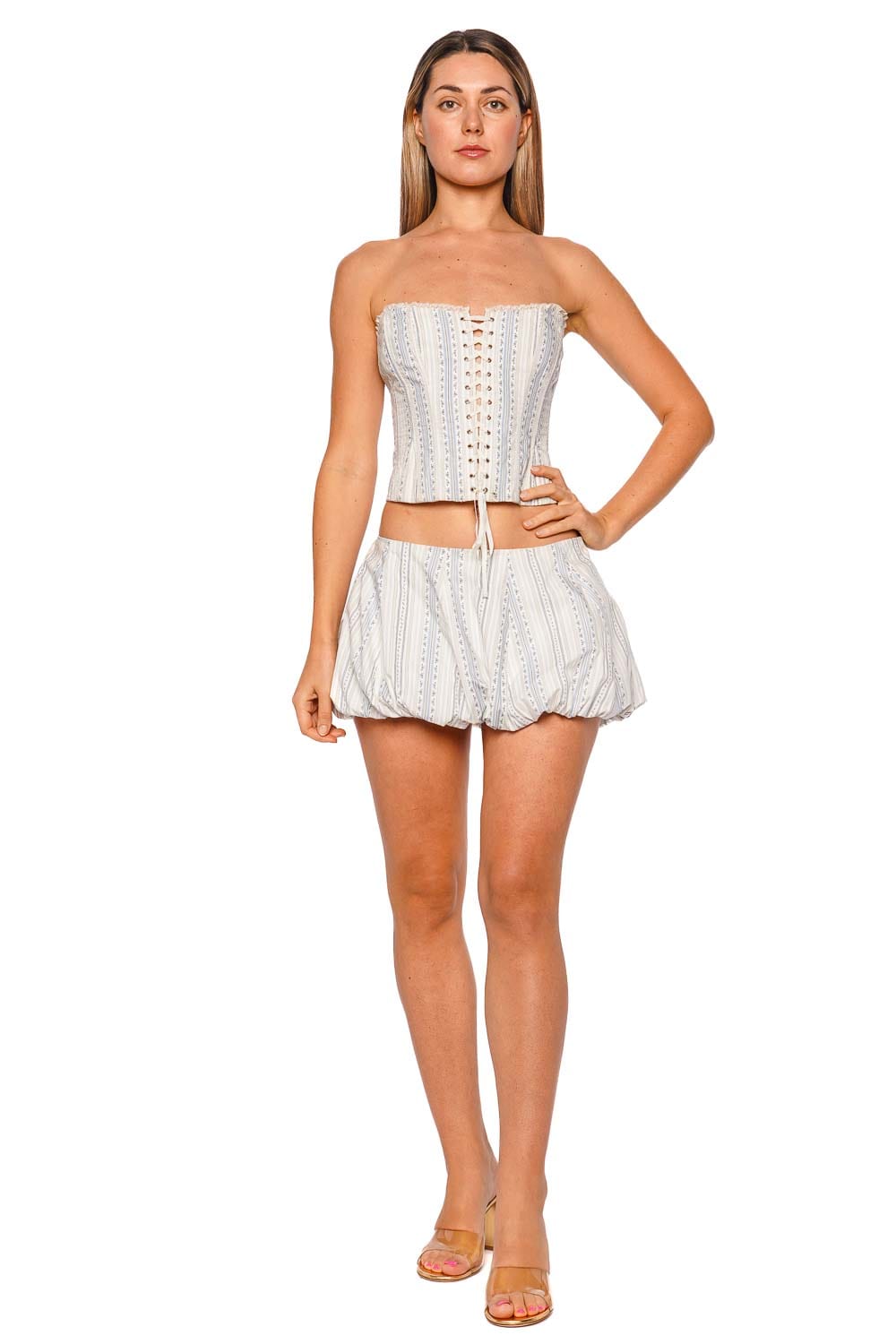 LoveShackFancy Georgeanna Bubble Hem Mini Skirt