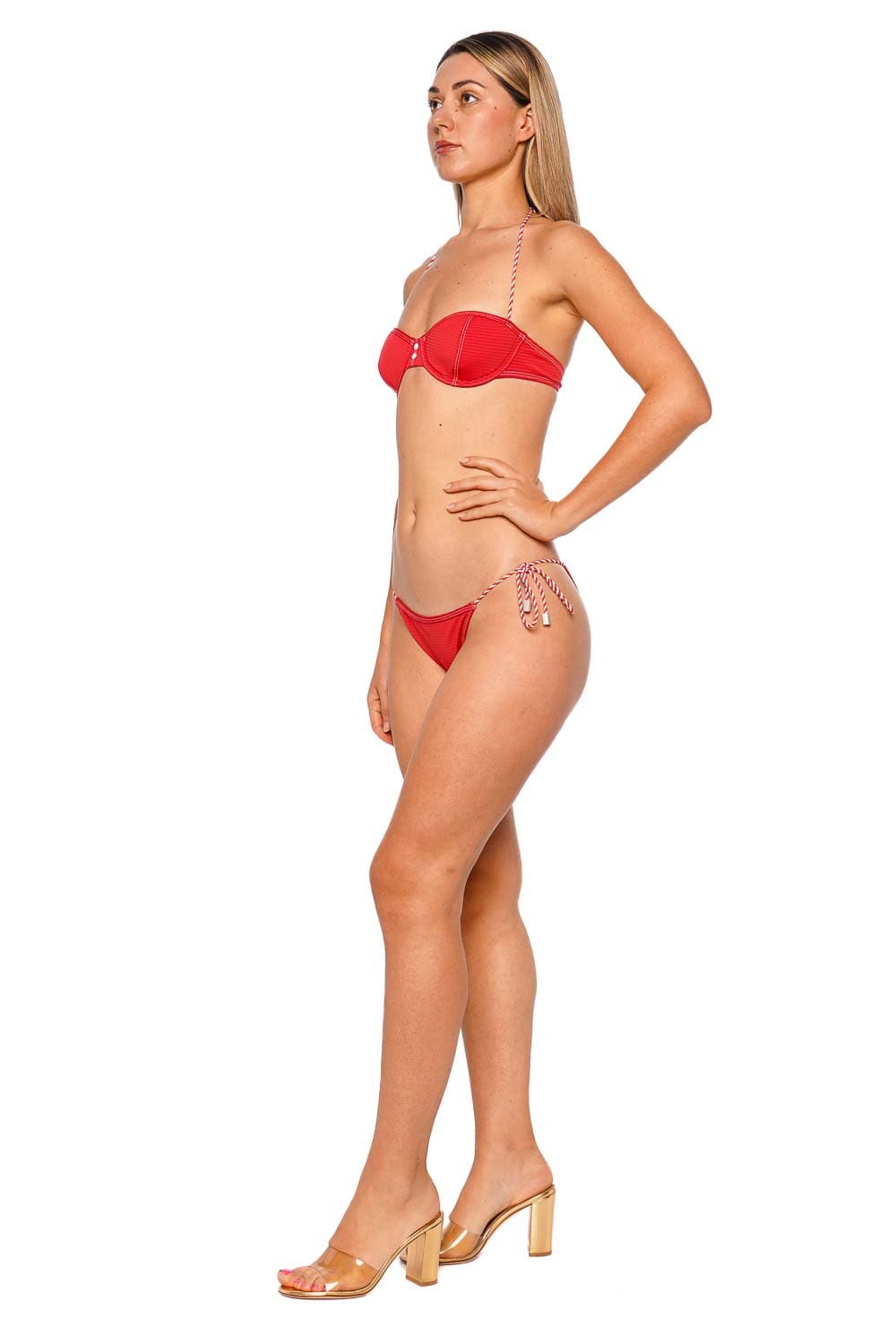 Solid & Striped Harlow Rooftop Red Side Tie Bikini Bottom