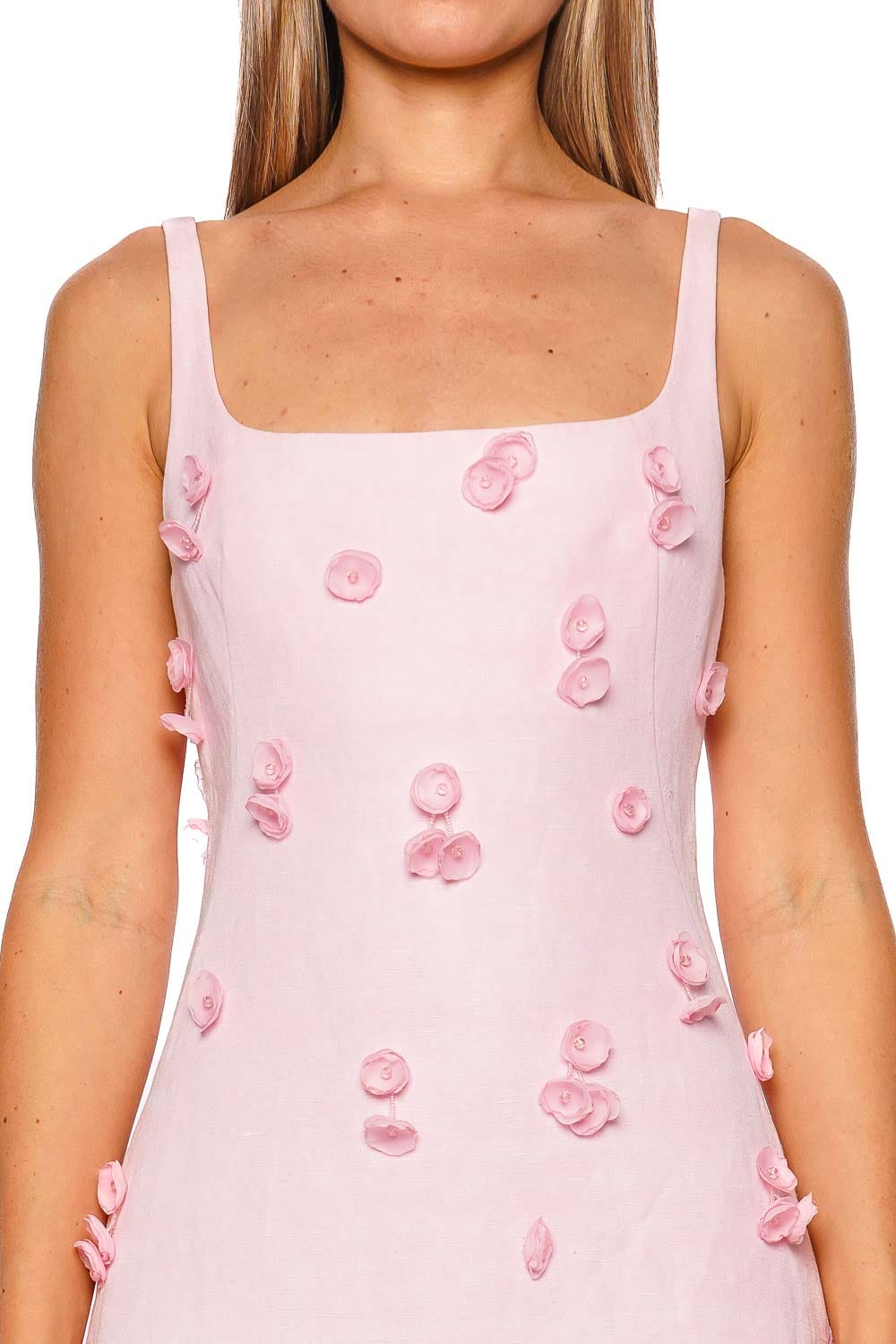 SIMKHAI Cailinn Tulip Embellished Sleeveless Mini Dress