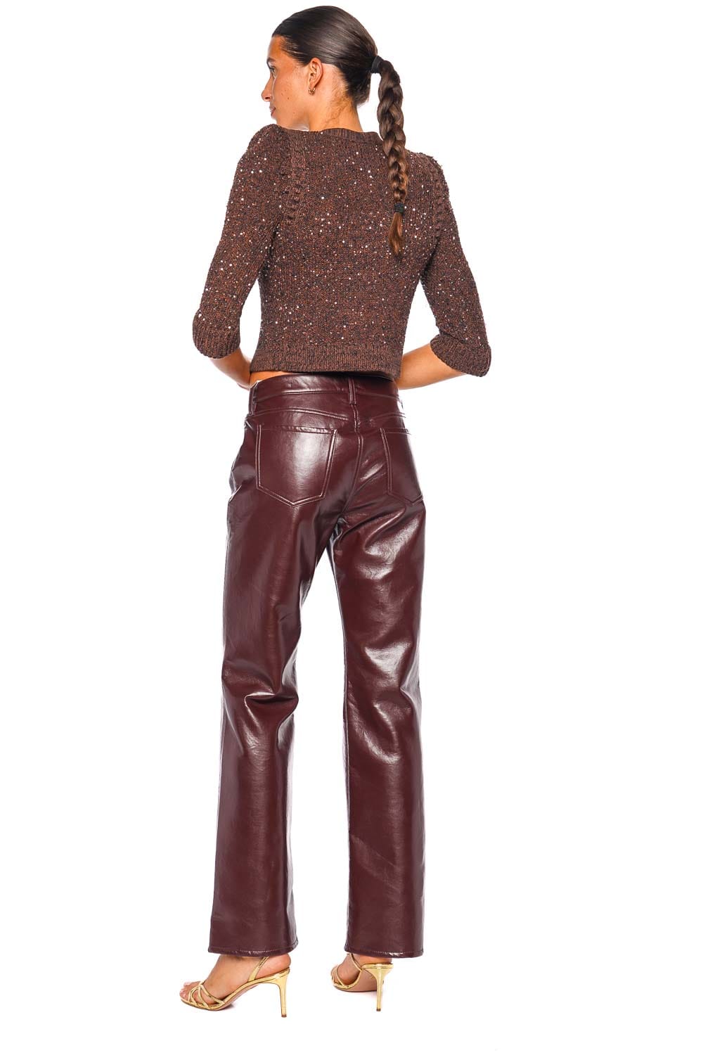 Citizens of Humanity Genova Burgundy Low Rise Leather Boot Jean