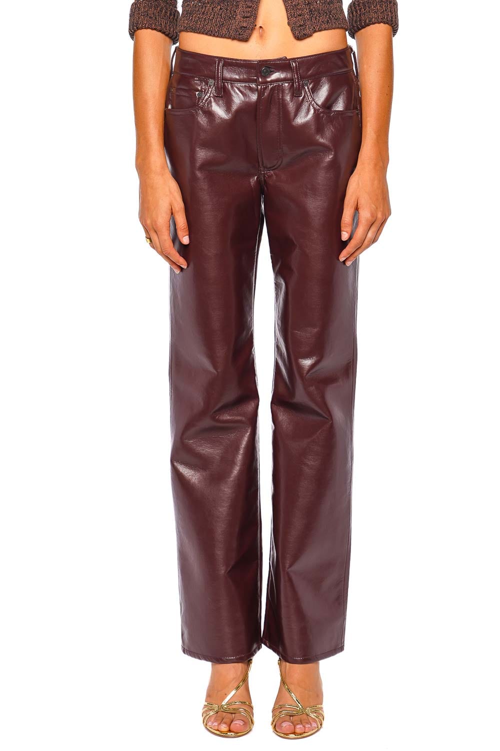 Citizens of Humanity Genova Burgundy Low Rise Leather Boot Jean