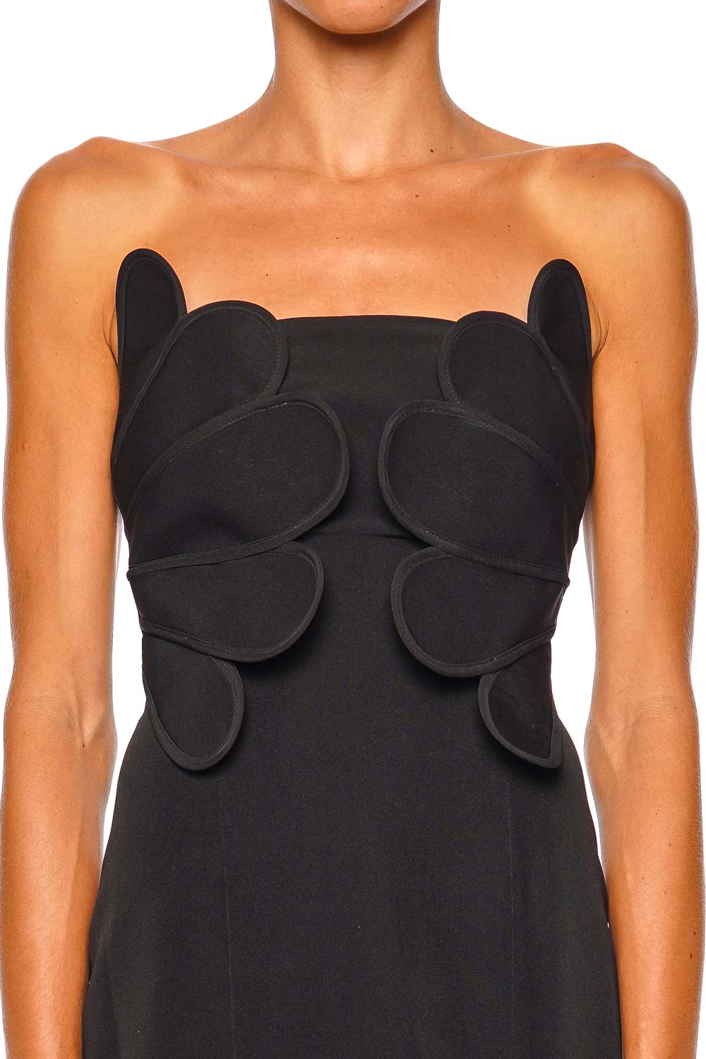 Lana Scallop Paneled Strapless Mini Dress