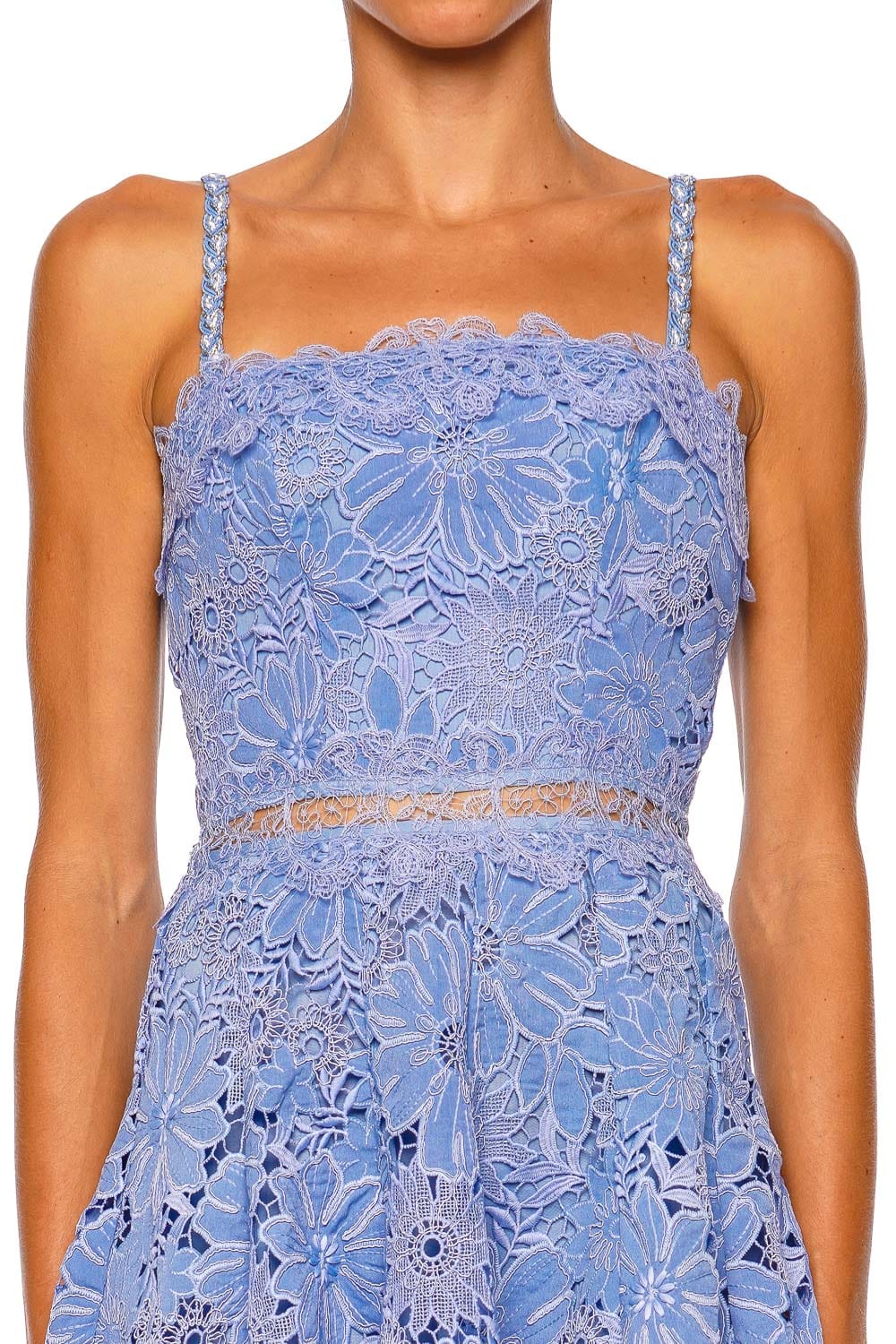 Waimari Alice Blue Strappy Lace Mini Dress