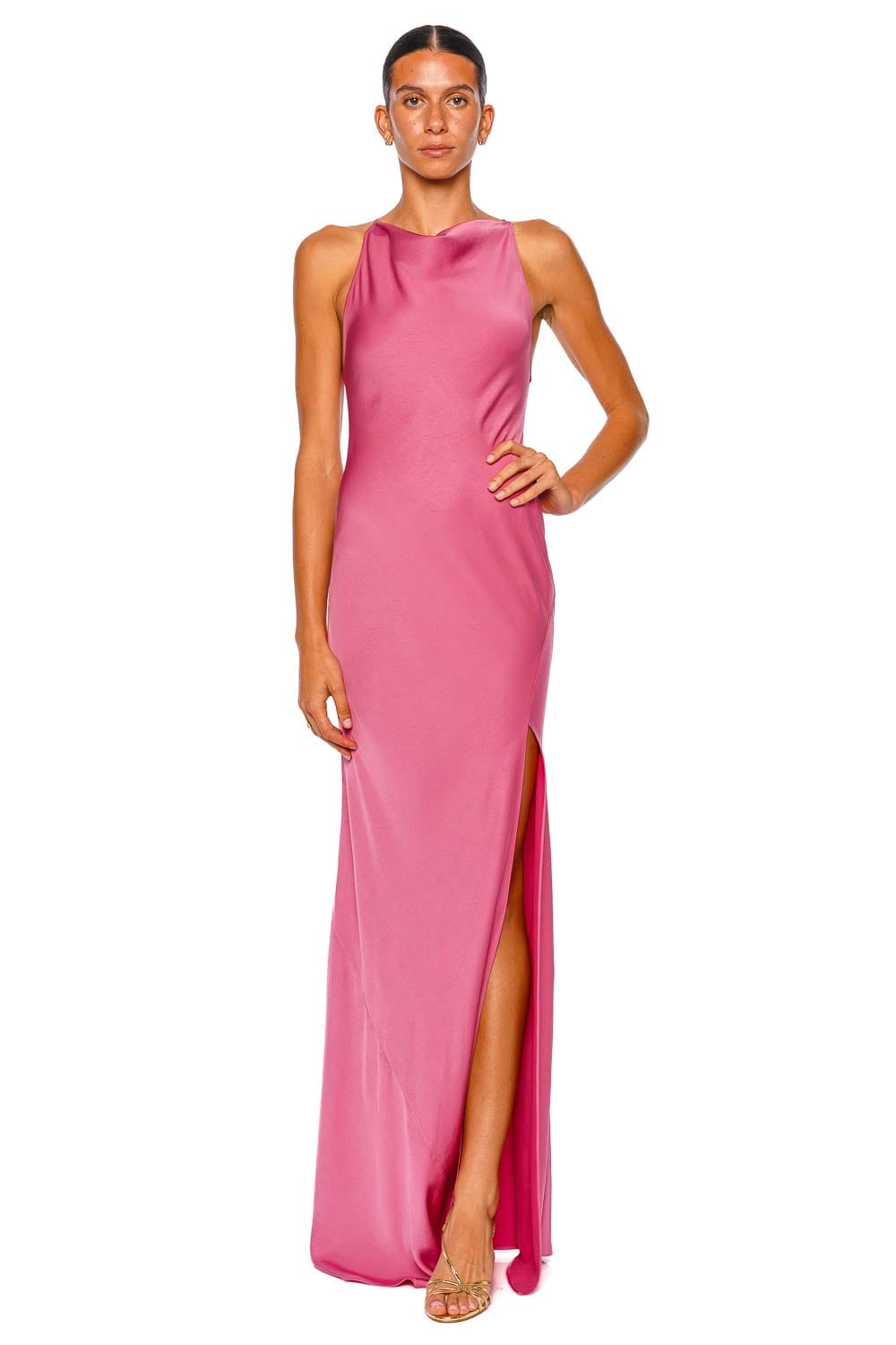 Lapointe Rouge Lightweight Satin Halter Gown Lapointe Rouge Lightweight Satin Halter Gown