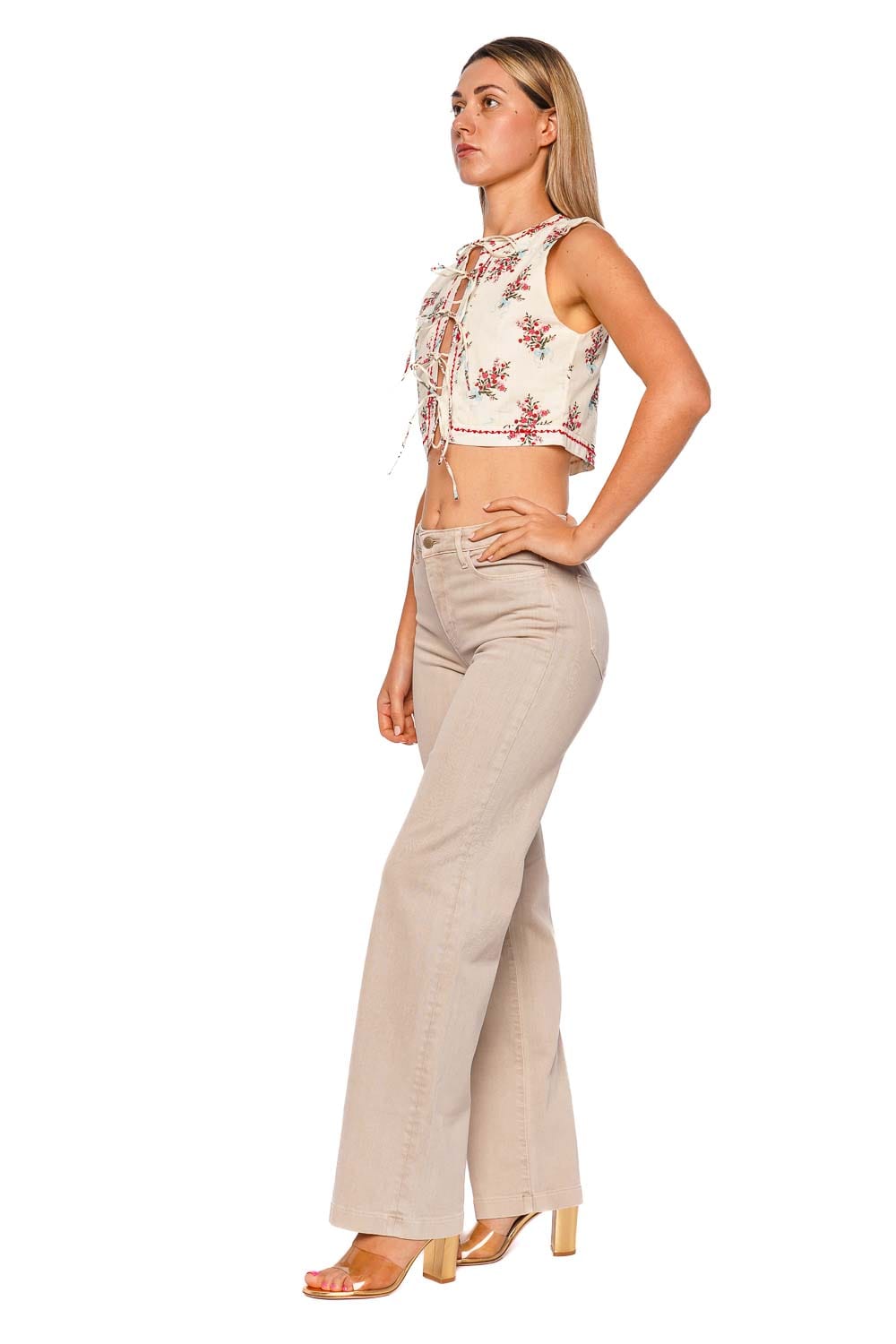 Agua Bendita Madison Cherish Tie Cropped Vest