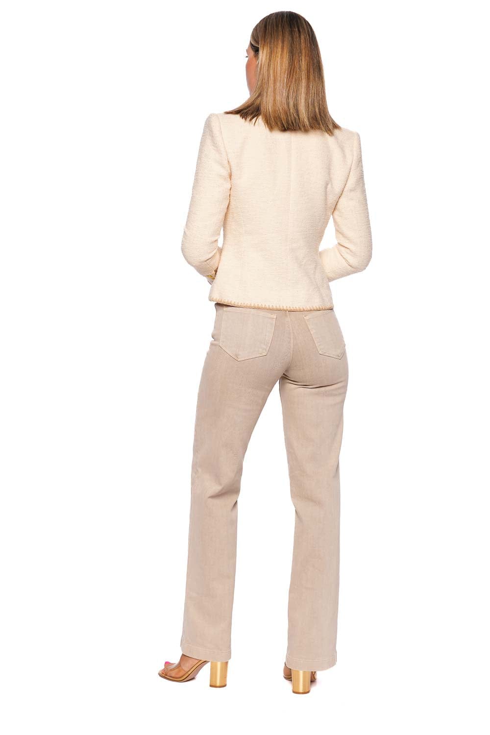 L'AGENCE Wylla Ecru Stitched Structured Blazer