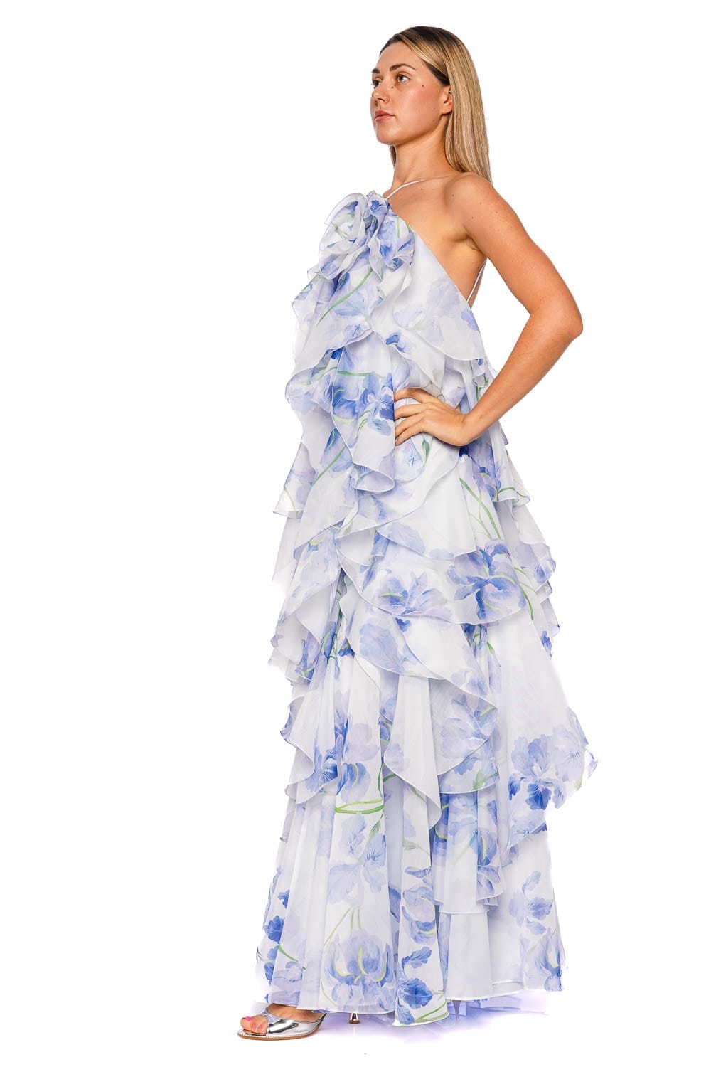 Aje. Pandorea Iris Rosette Layered Maxi Dress