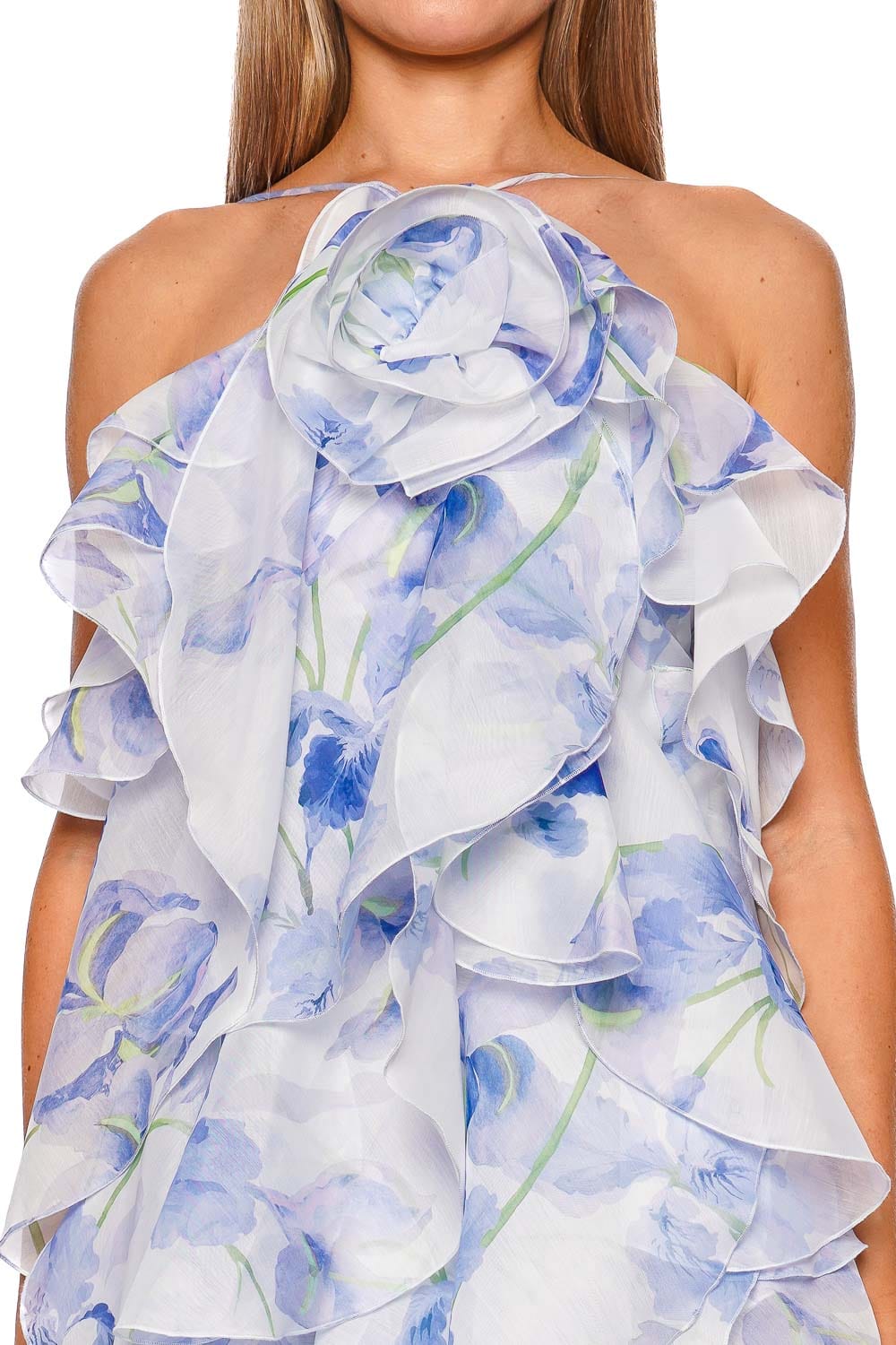 Aje. Pandorea Iris Rosette Layered Maxi Dress