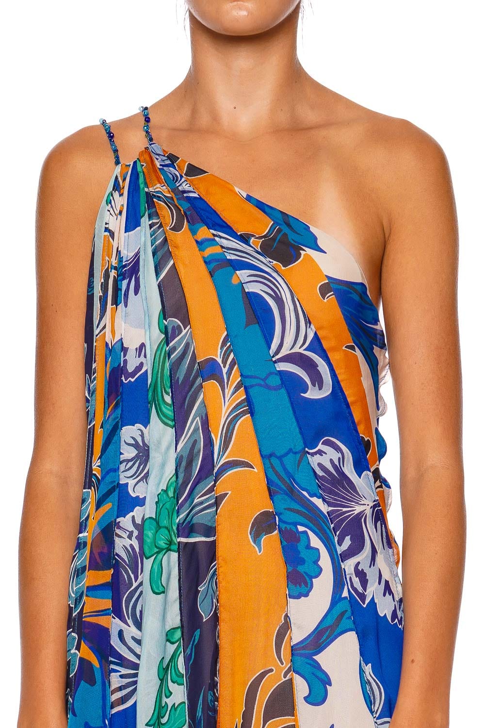 Francesca Miranda Iris One Shoulder Silk Midi Dress