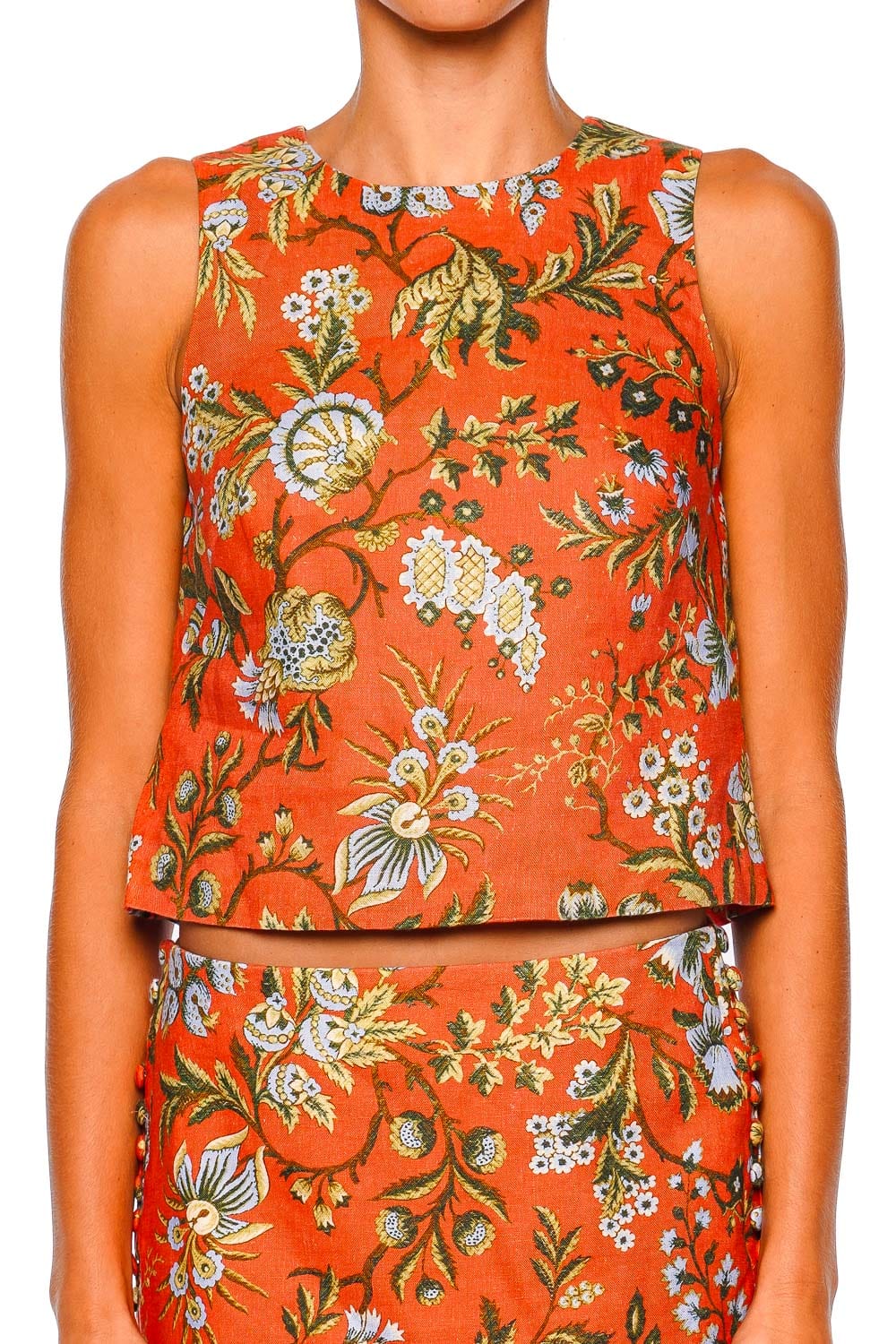 Cara Cara Mackenzie Clover Orange Sleeveless Top