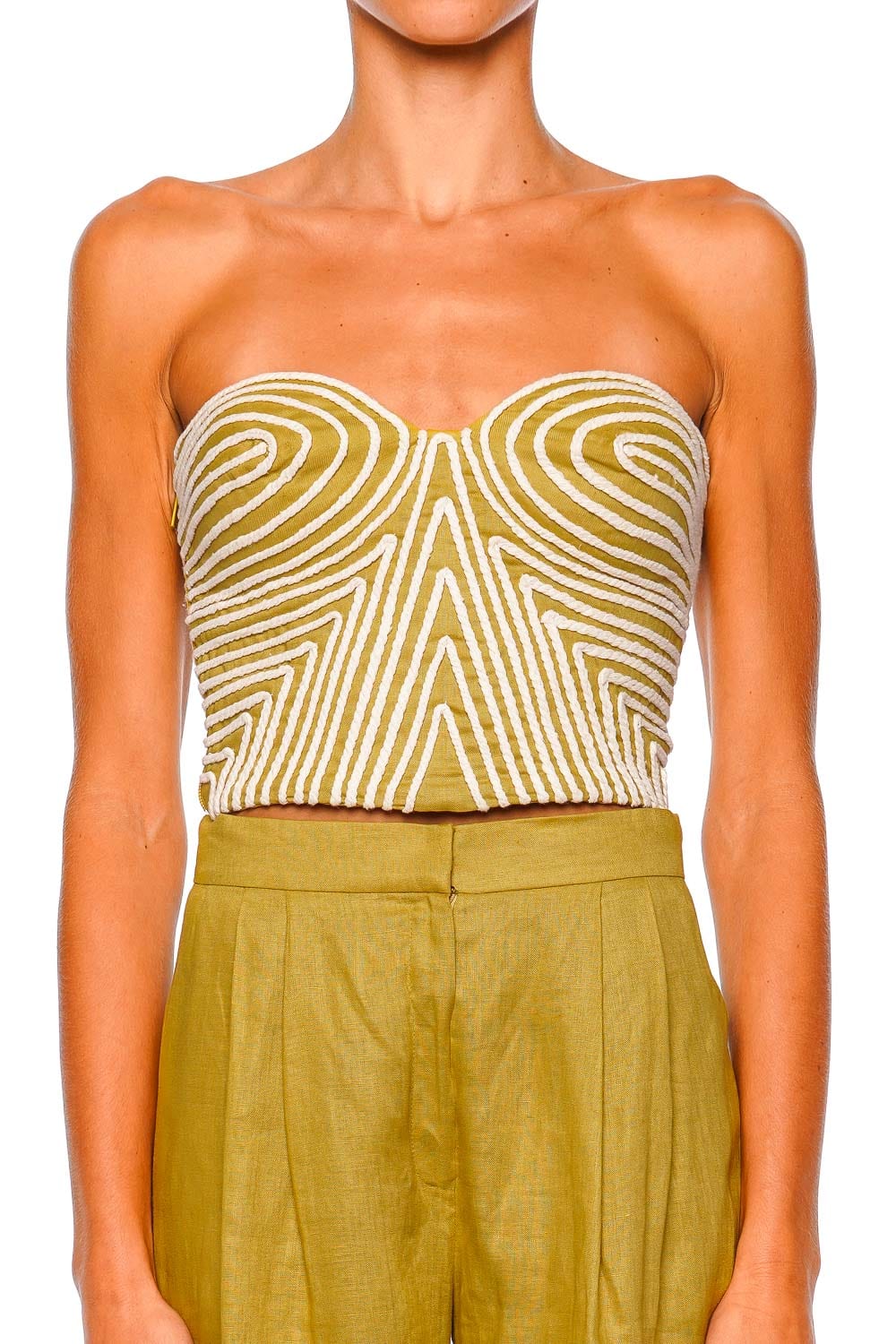 Andres Otalora Y Limon Lime Strapless Crop Top