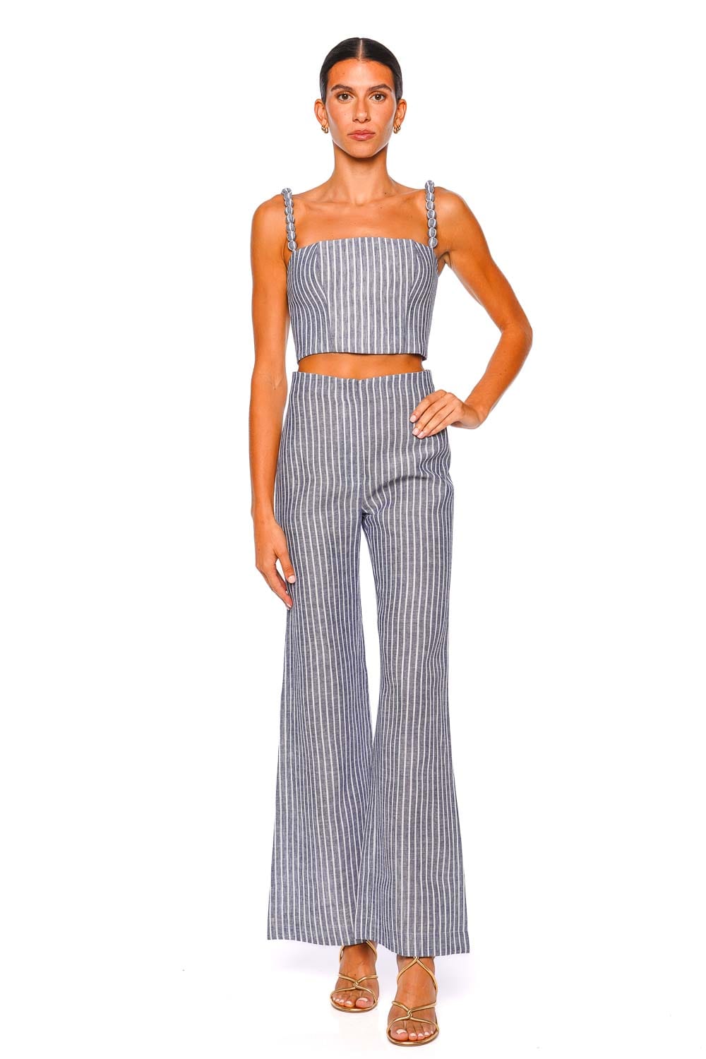 Andres Otalora Amor Profundo Striped Wide Leg Pant