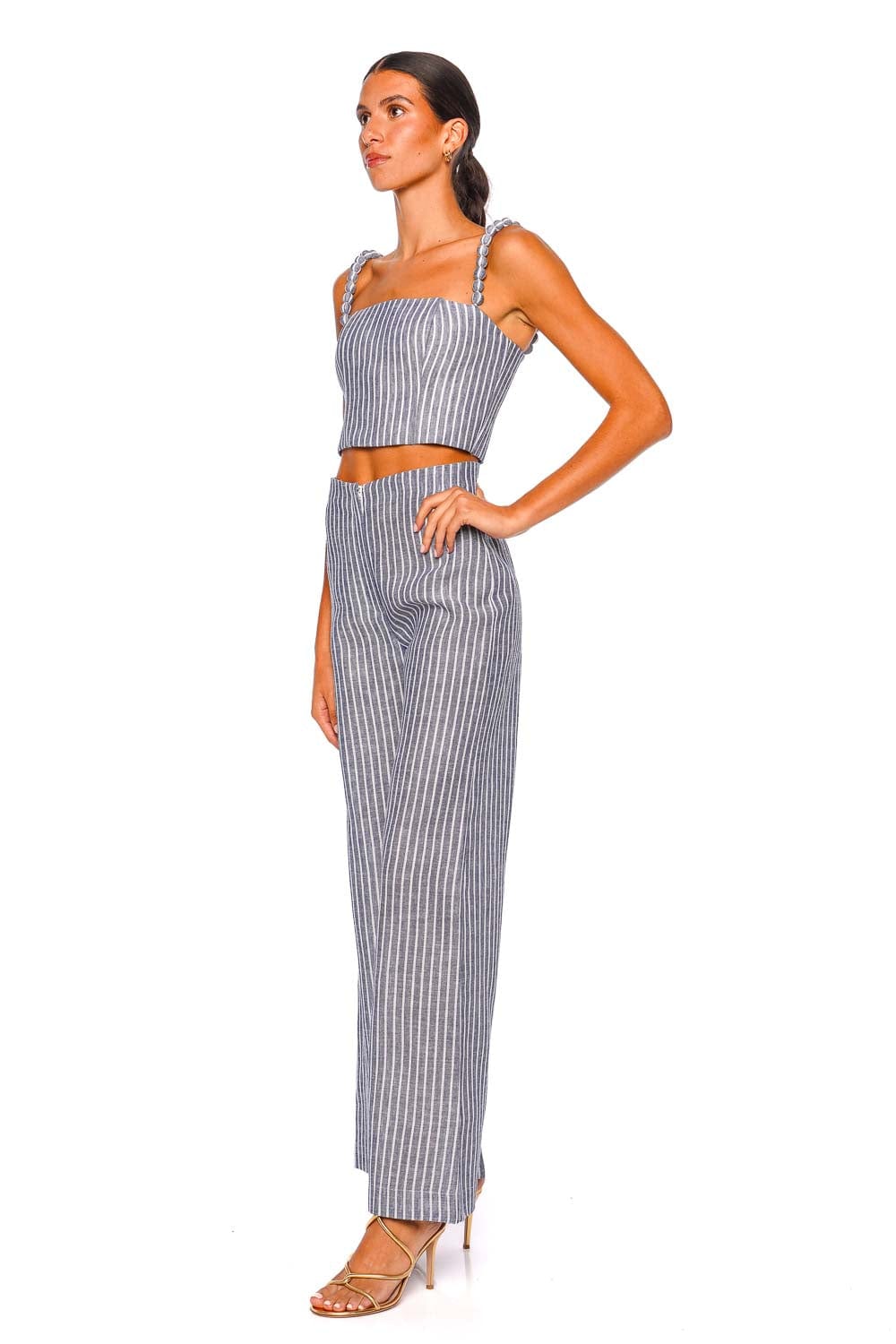 Andres Otalora Amor Profundo Striped Wide Leg Pant