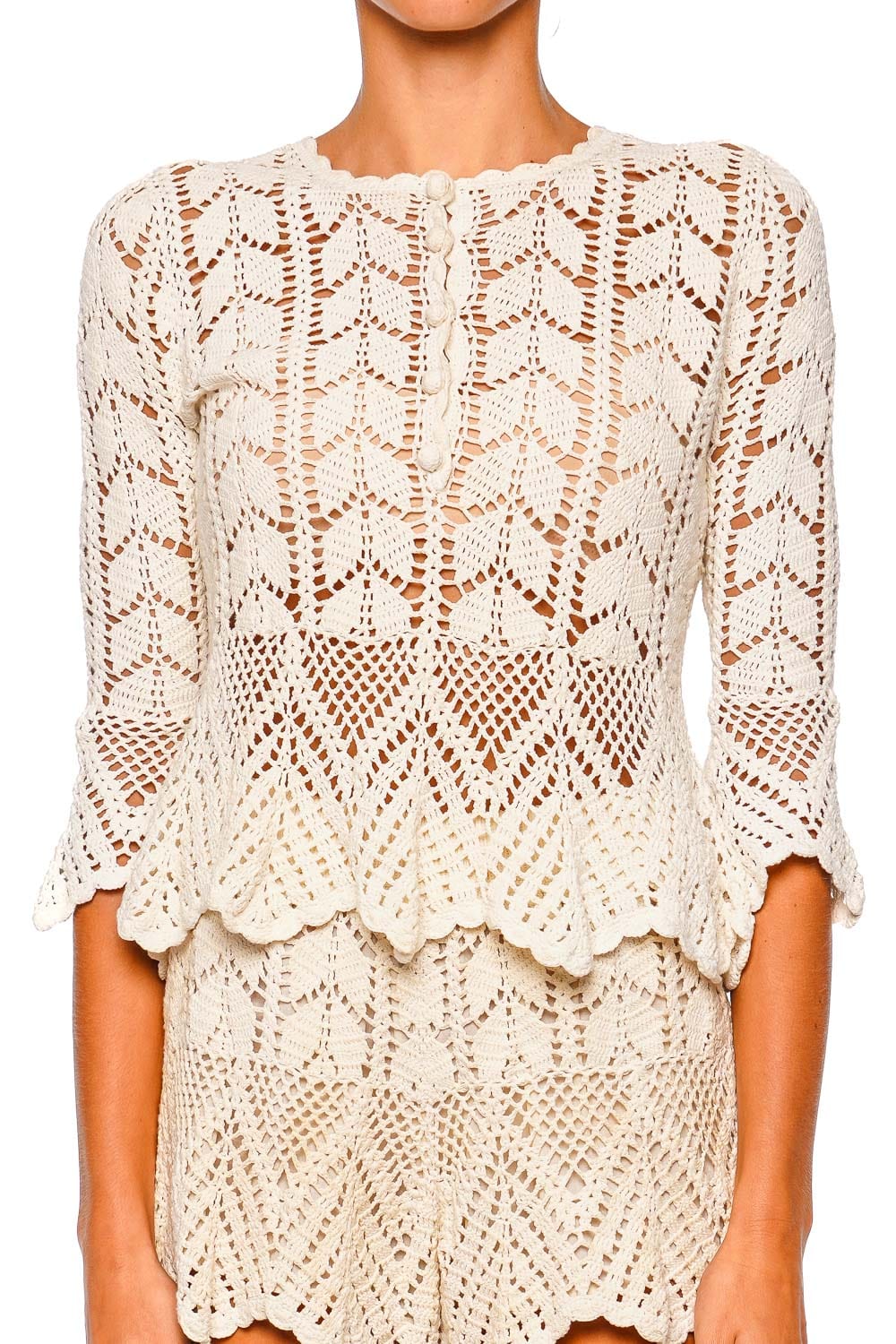 ZIMMERMANN Awaken Lace Crochet Scalloped Top