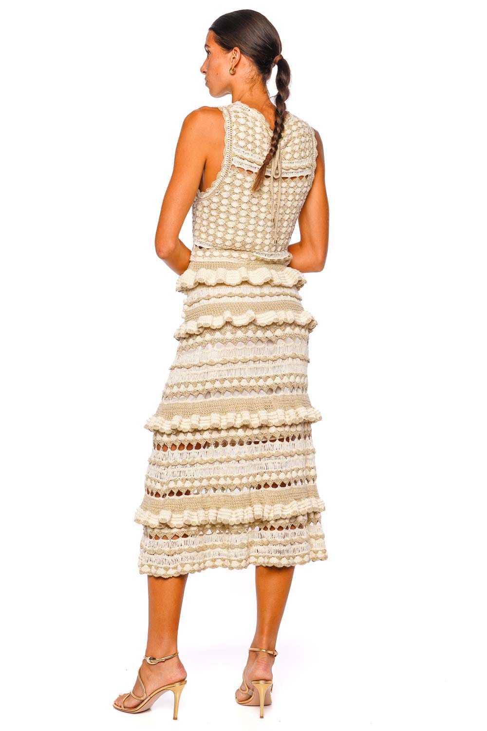 ZIMMERMANN Wanderlust Metallic Crochet Frill Tank