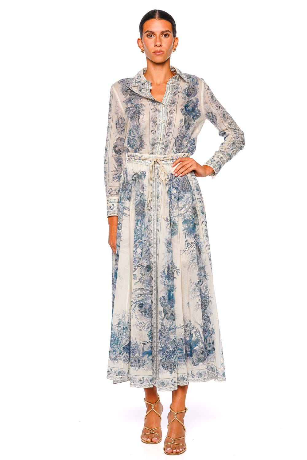 ZIMMERMANN Wanderlust Blue Toile A Line Maxi Skirt